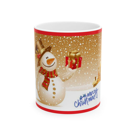 Princess Grace Festive Snowman Ceramic Mug  Perfect for Christmas Gifting