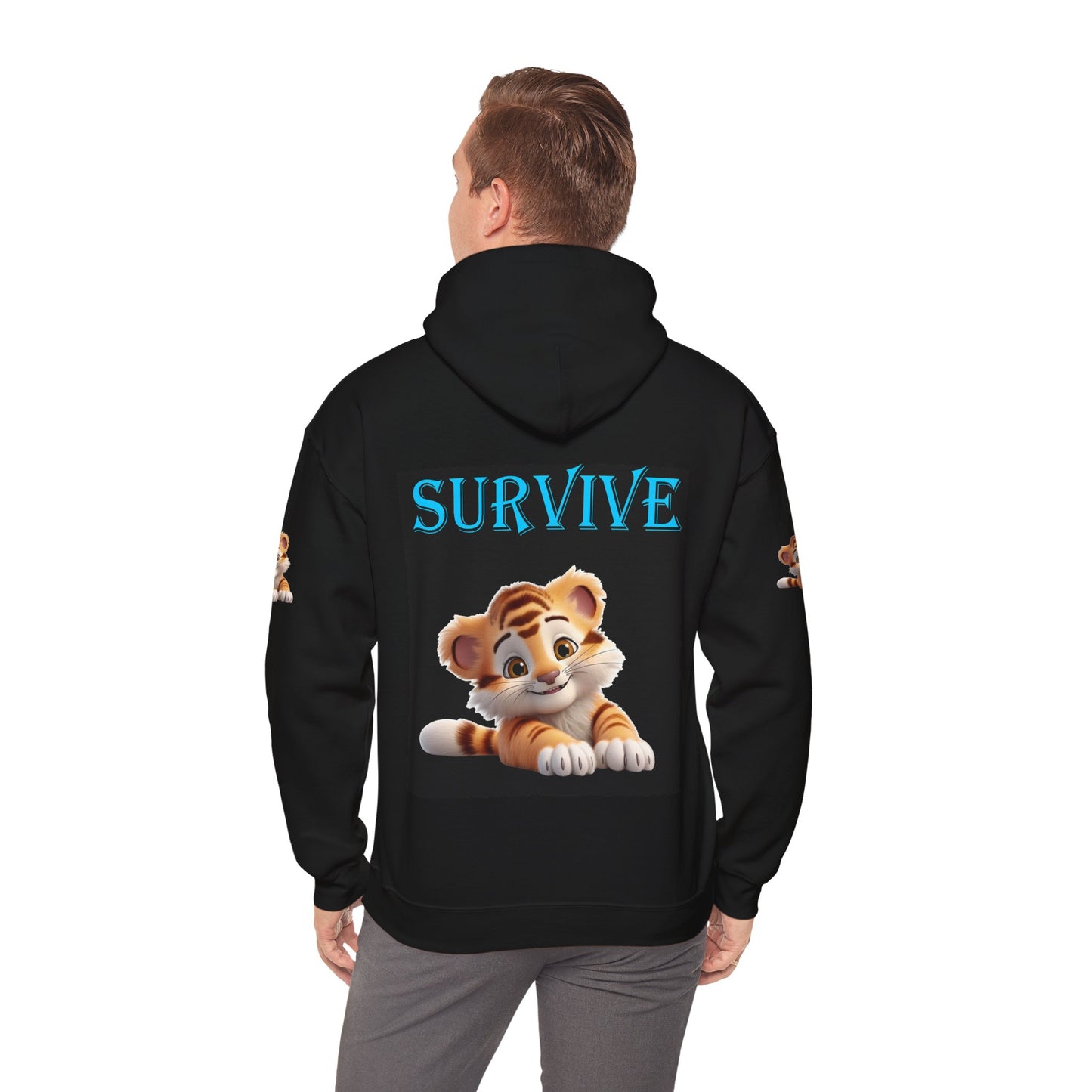 Princess Grace  Survive Plush Tiger Unisex Hoodie  Cute Animal Lover Hoodie for Cozy Comfort