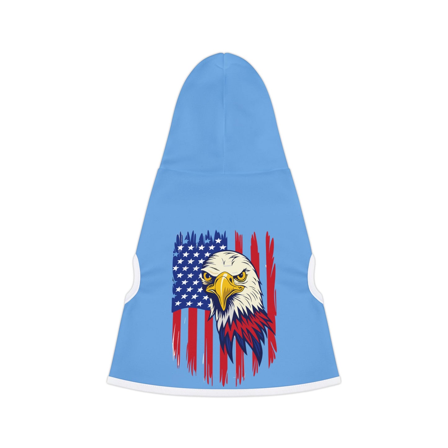 Princess Grace  Patriotic Eagle Pet Hoodie  Cozy Blue Dog Hoodie for Independence Day