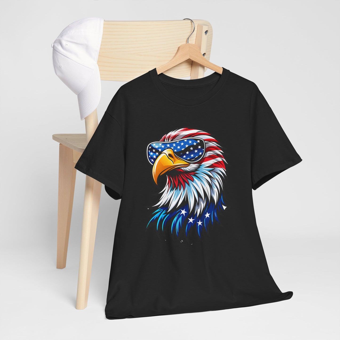 Princess Grace  Patriotic Eagle Unisex Heavy Cotton Tee 4th of July Spirit