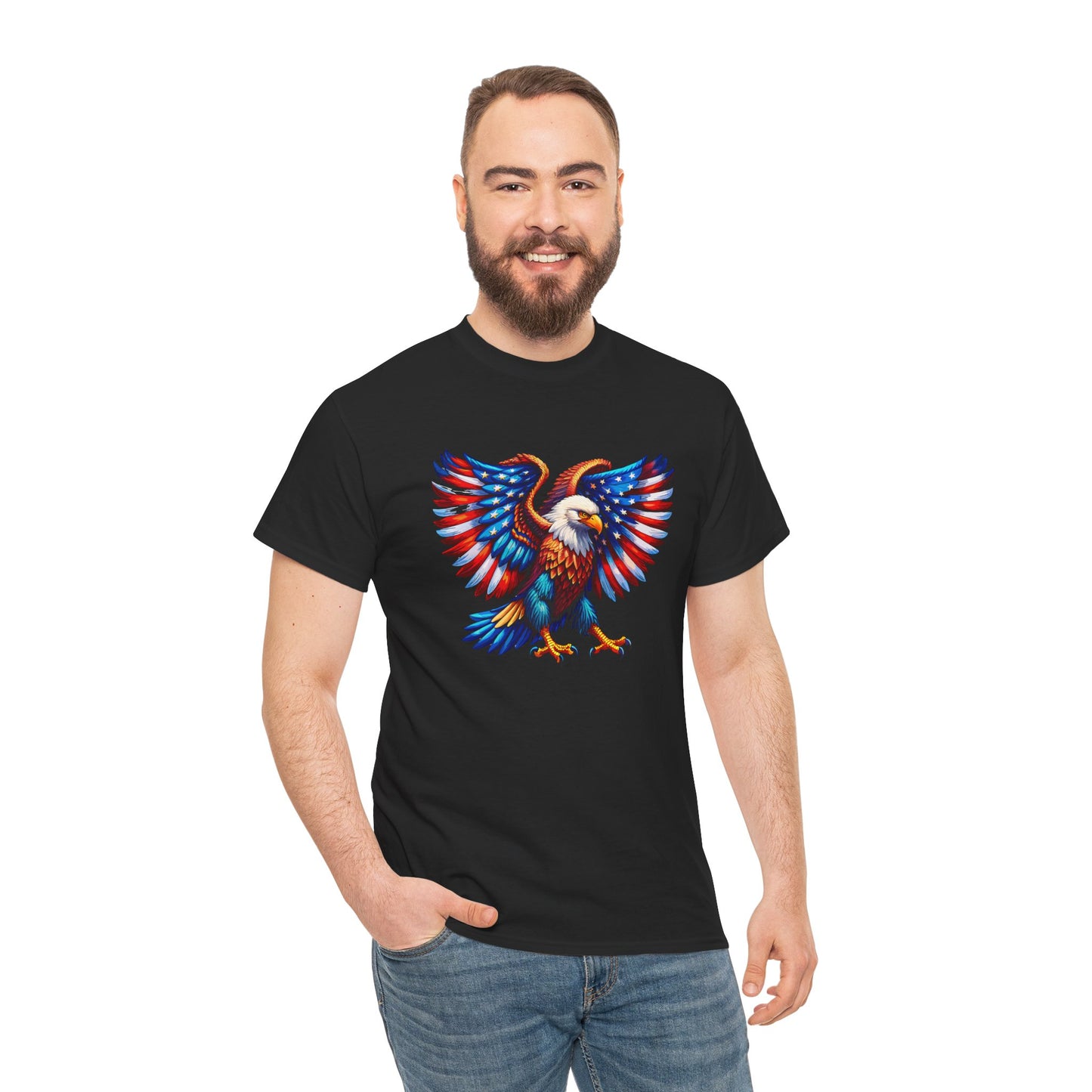 Princess Grace  Patriotic Eagle Graphic Tee  Unisex Heavy Cotton T-Shirt