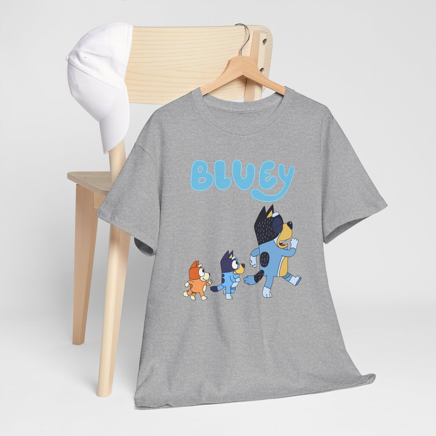 Princess Grace  Bluey Unisex Heavy Cotton Tee  Cute Cartoon T-Shirt for Kids and Adults