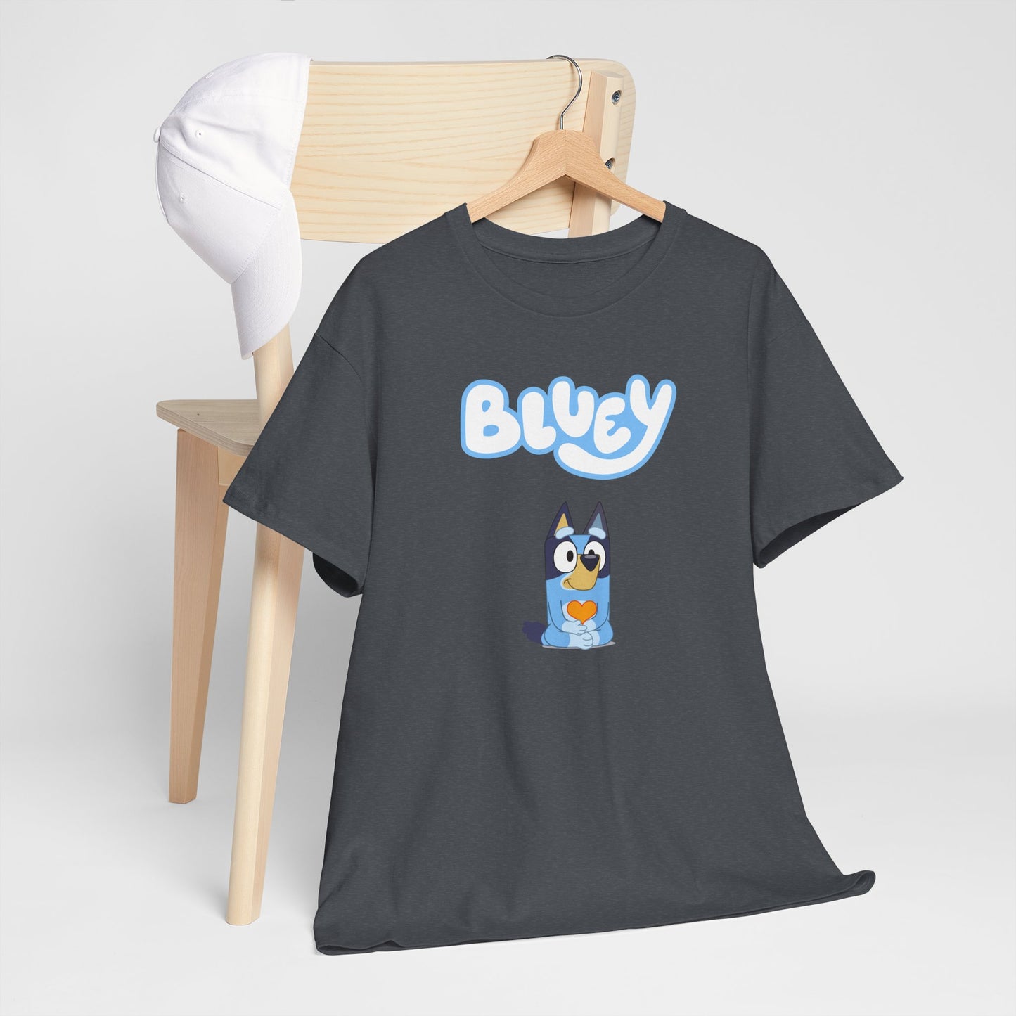 Princess Grace  Bluey Unisex Heavy Cotton Tee  Comfortable Cartoon T-Shirt for Kids and Adults