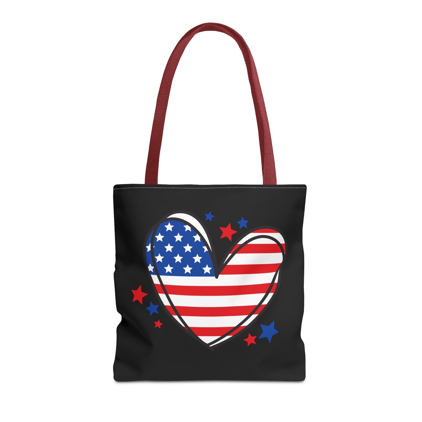 Princess Grace  Patriotic Heart Tote Bag  USA Flag Design for Holidays & Everyday Use