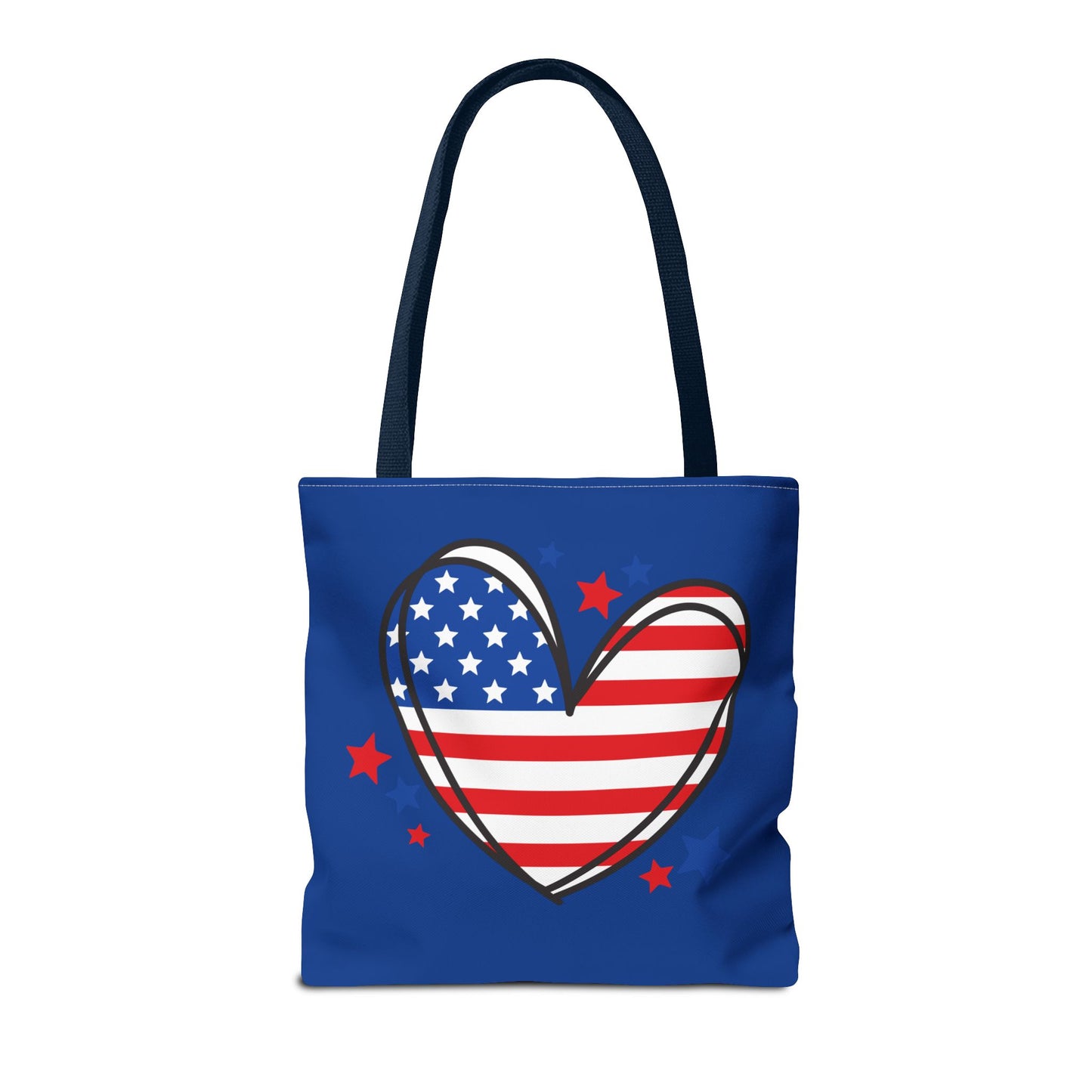 Princess Grace  Patriotic Heart Tote Bag USA Flag Design for Independence Day