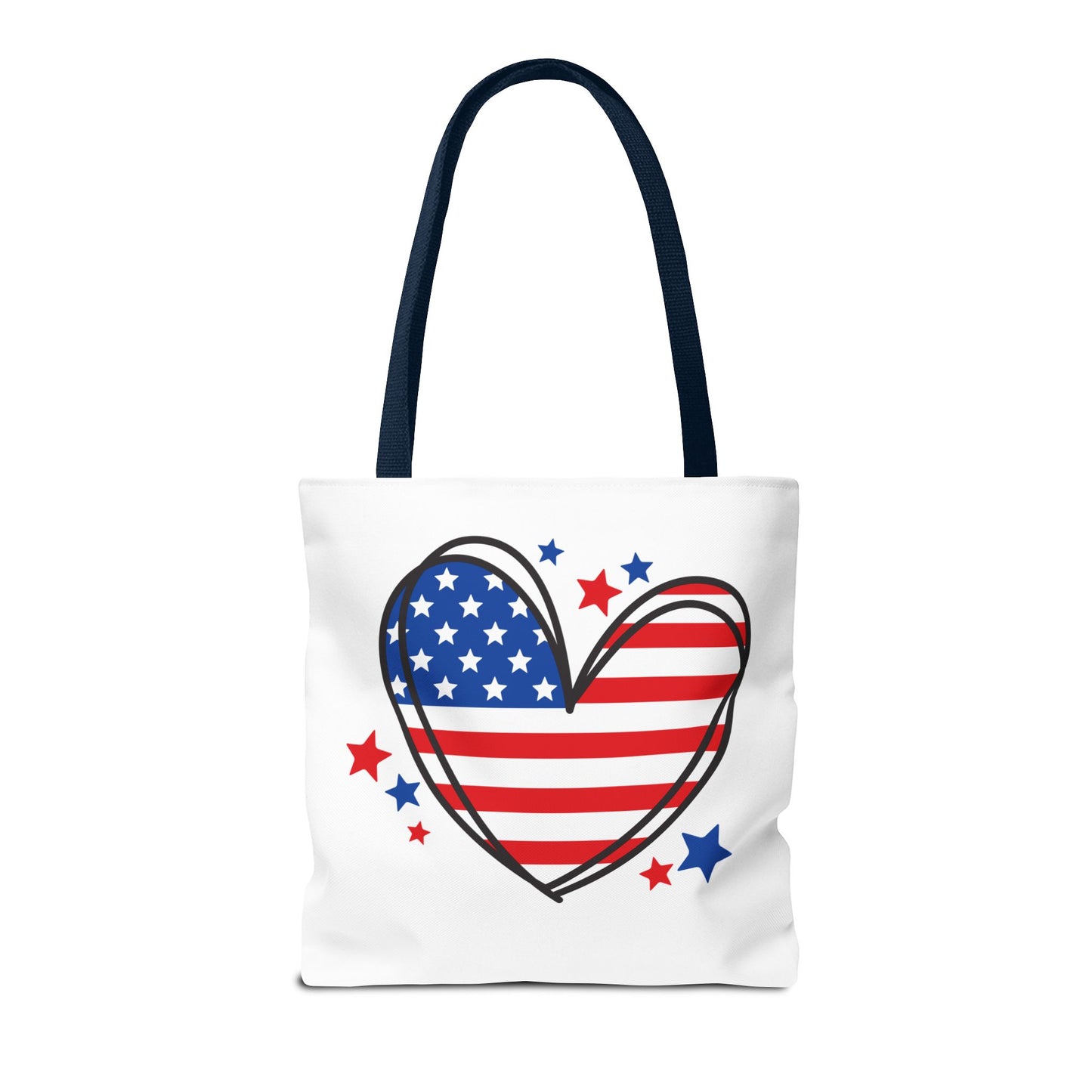 Princess Grace  Patriotic Heart Tote Bag Red, White & Blue Love