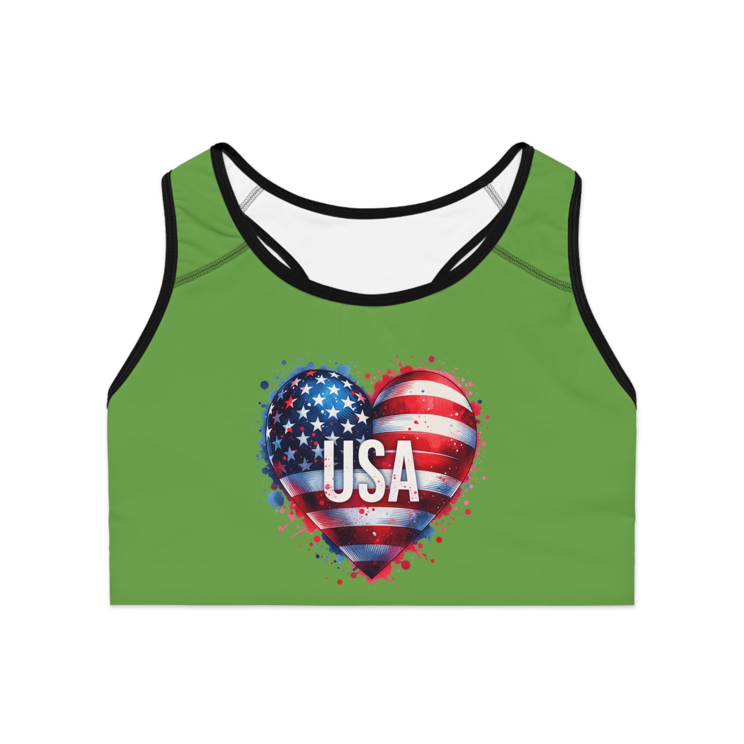 Princess Grace  Patriotic USA Sports Bra for Active Women