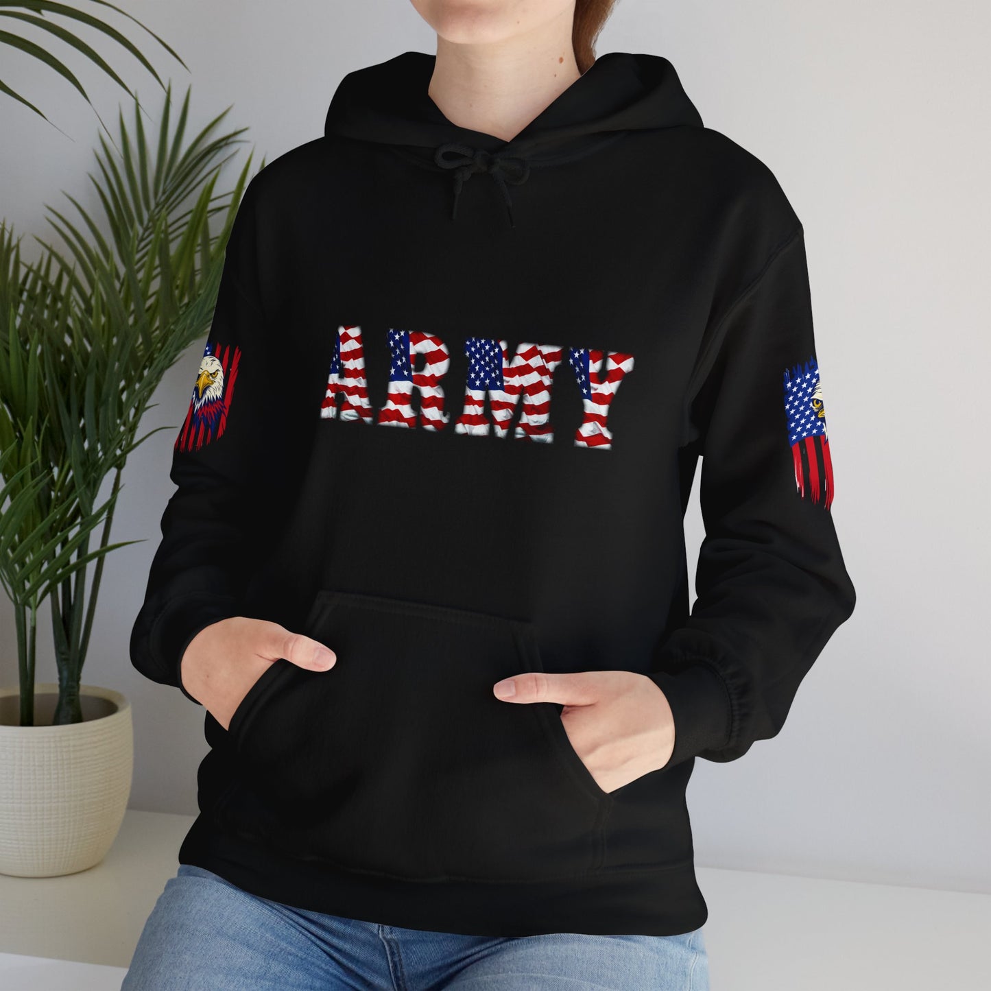 Princess Grace  Patriotic Army Eagle Hoodie  Unisex Heavy Blend Sweatshirt