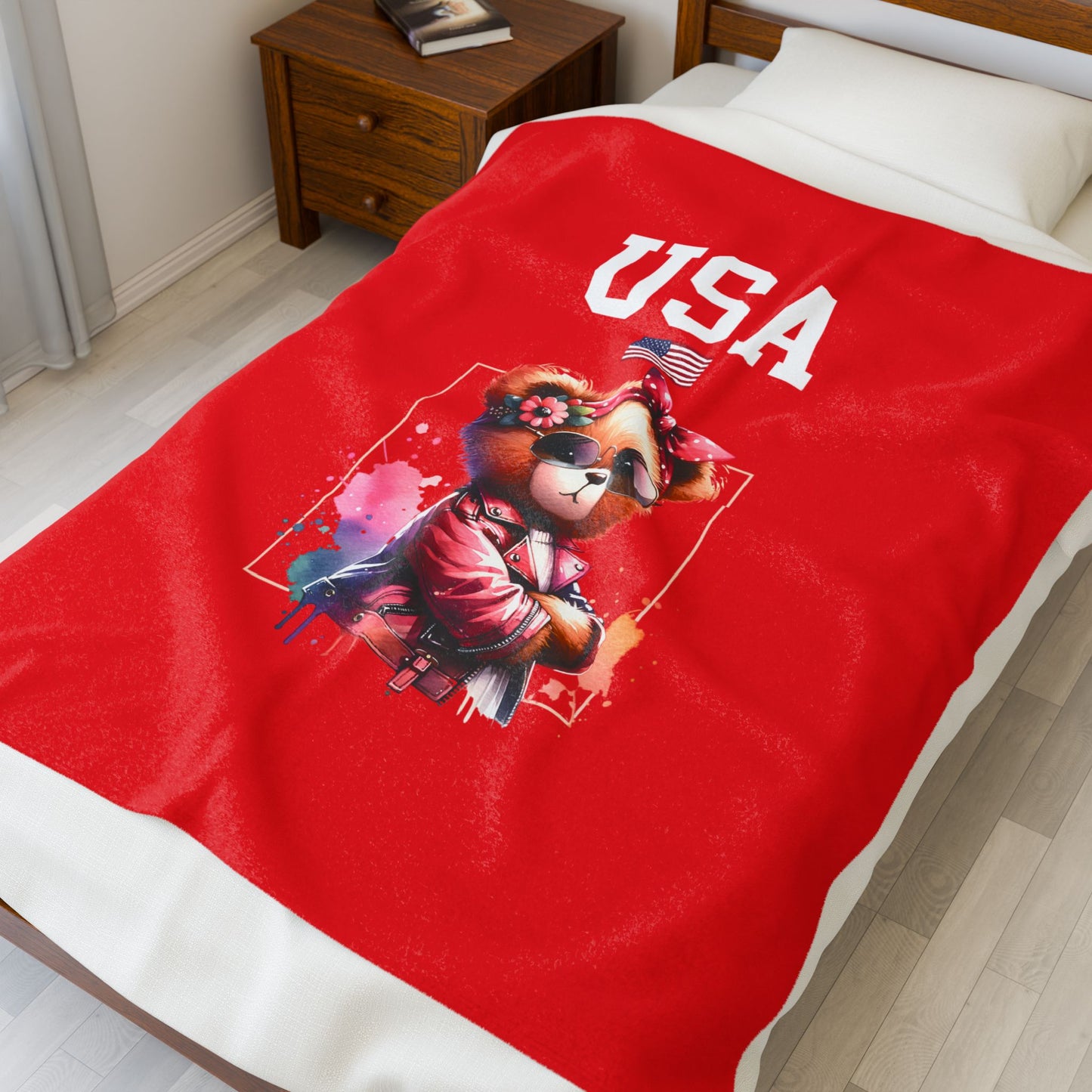 Princess Grace  TEAM USA  Velveteen Plush Blanket