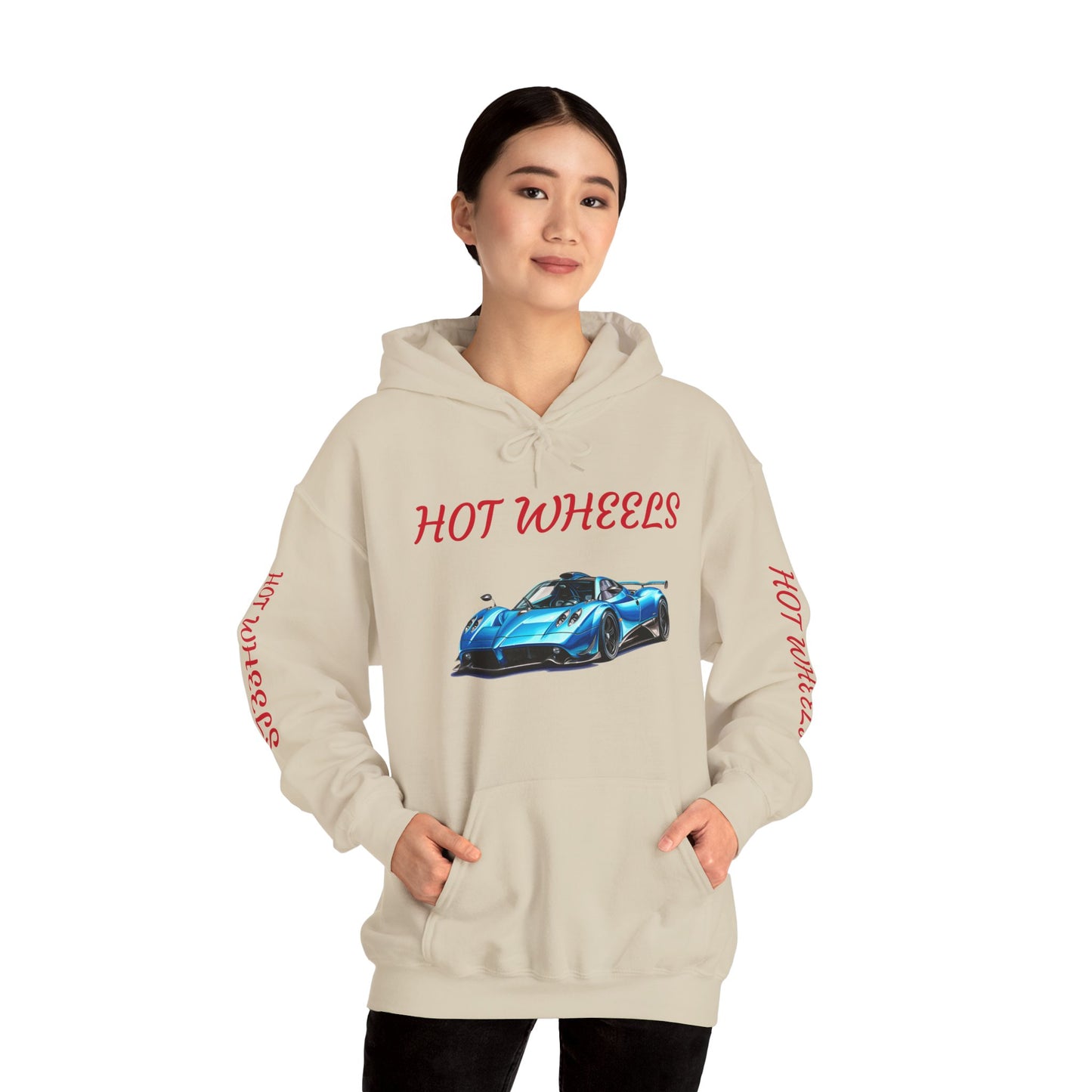 Princess Grace  Unisex Heavy Blend Hot Wheels Hooded Sweatshirt Stylish Car Graphic for Auto Enthusiasts