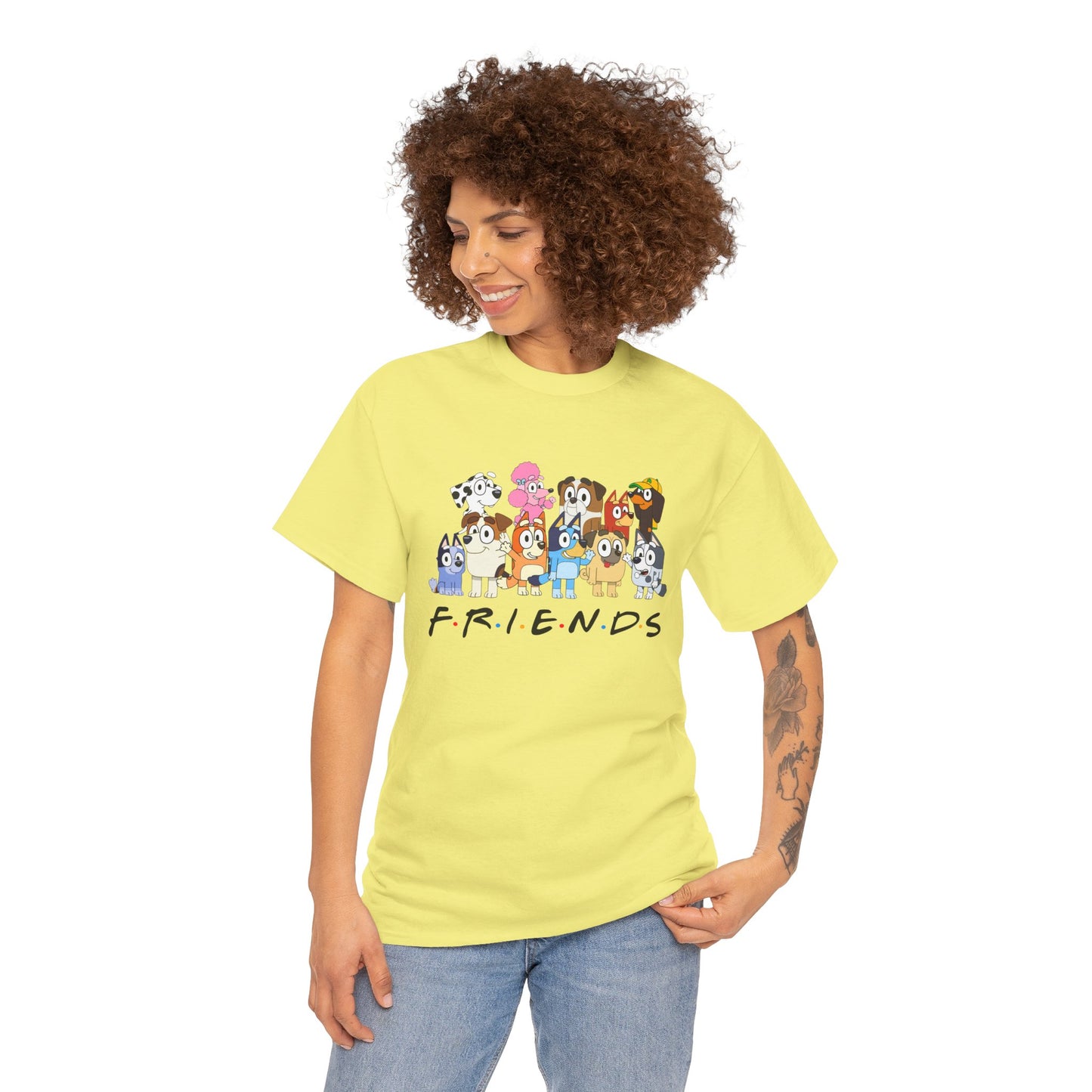 Princess Grace Bluey Friends Cartoon Unisex Heavy Cotton Tee  Fun & Playful Design