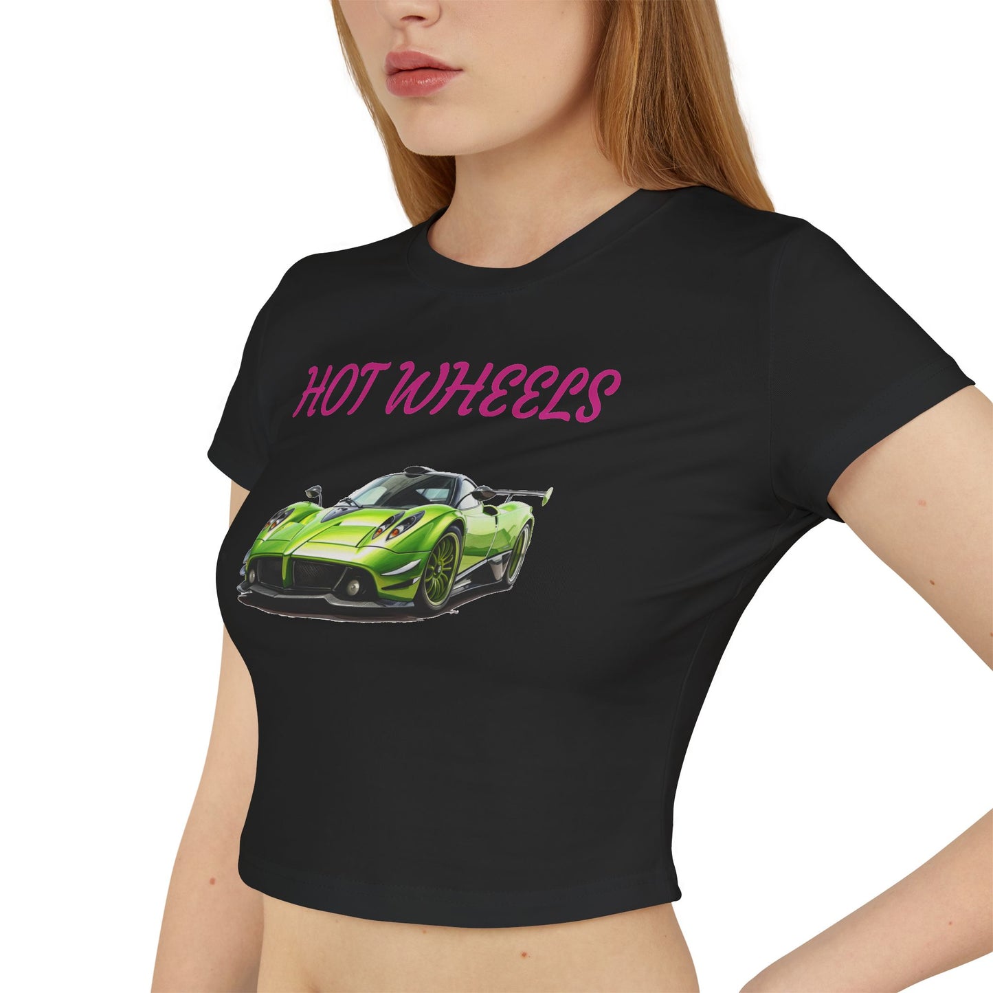 Princess Grace Hot Wheels Women's Baby Tee Sporty Graphic Tee for Car Enthusiasts