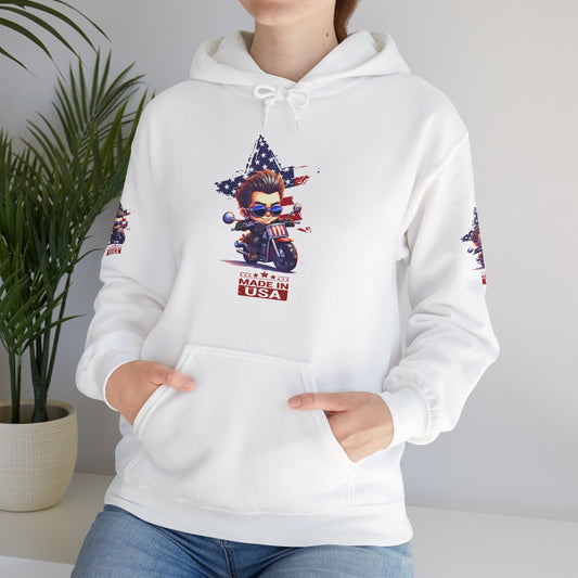 Princess Grace  Patriotic Motorcycle Hoodie  Made in USA Design