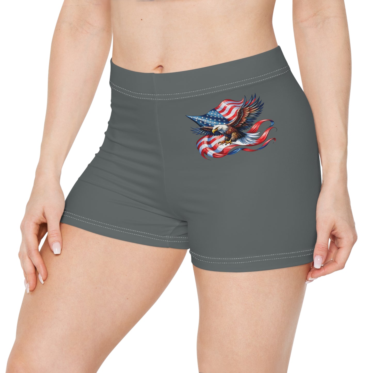 Princess Grace  Patriotic Eagle Women's Shorts Perfect for Summer Celebrations