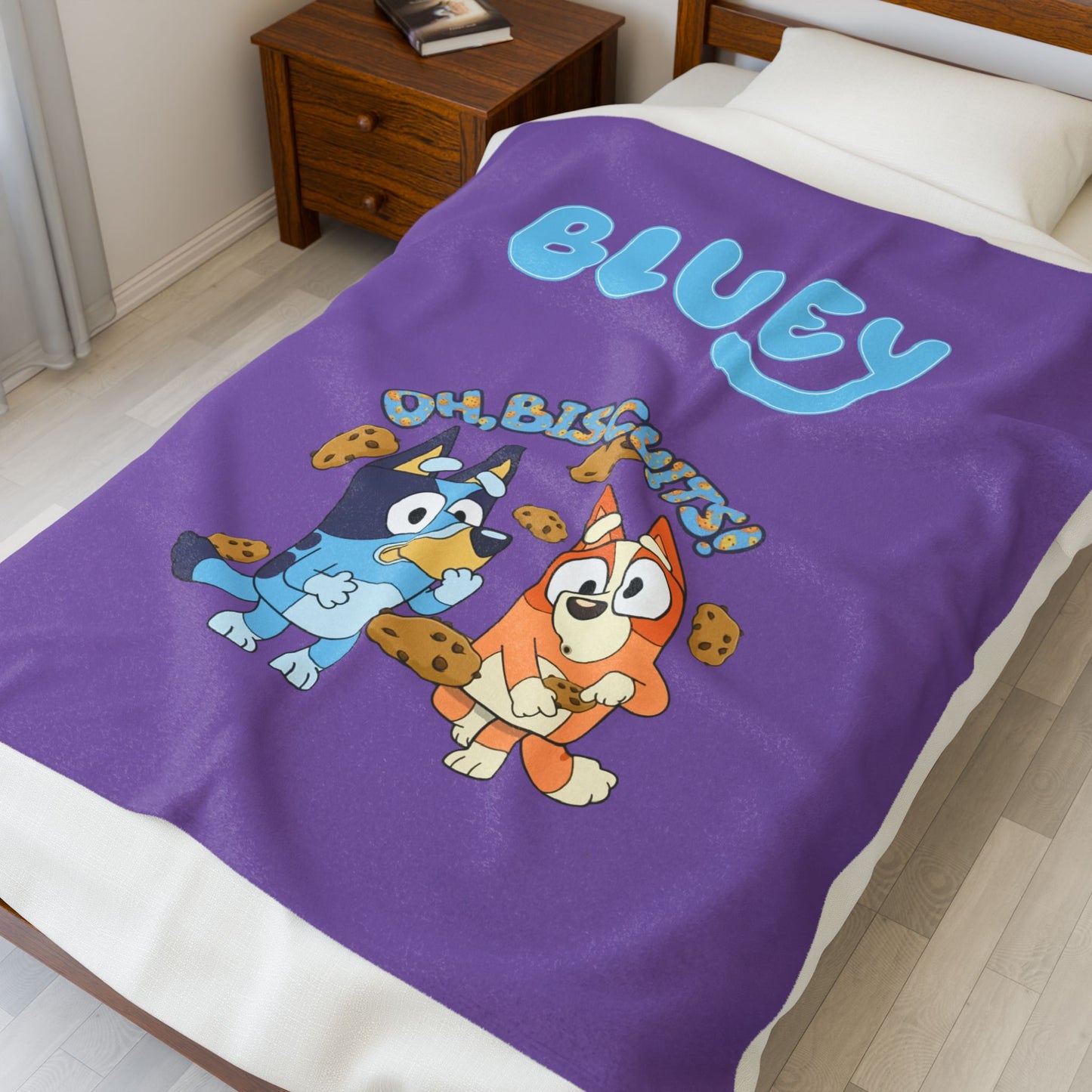 Princess Grace  Bluey Oh Biscuits Velveteen Plush Blanket for Kids