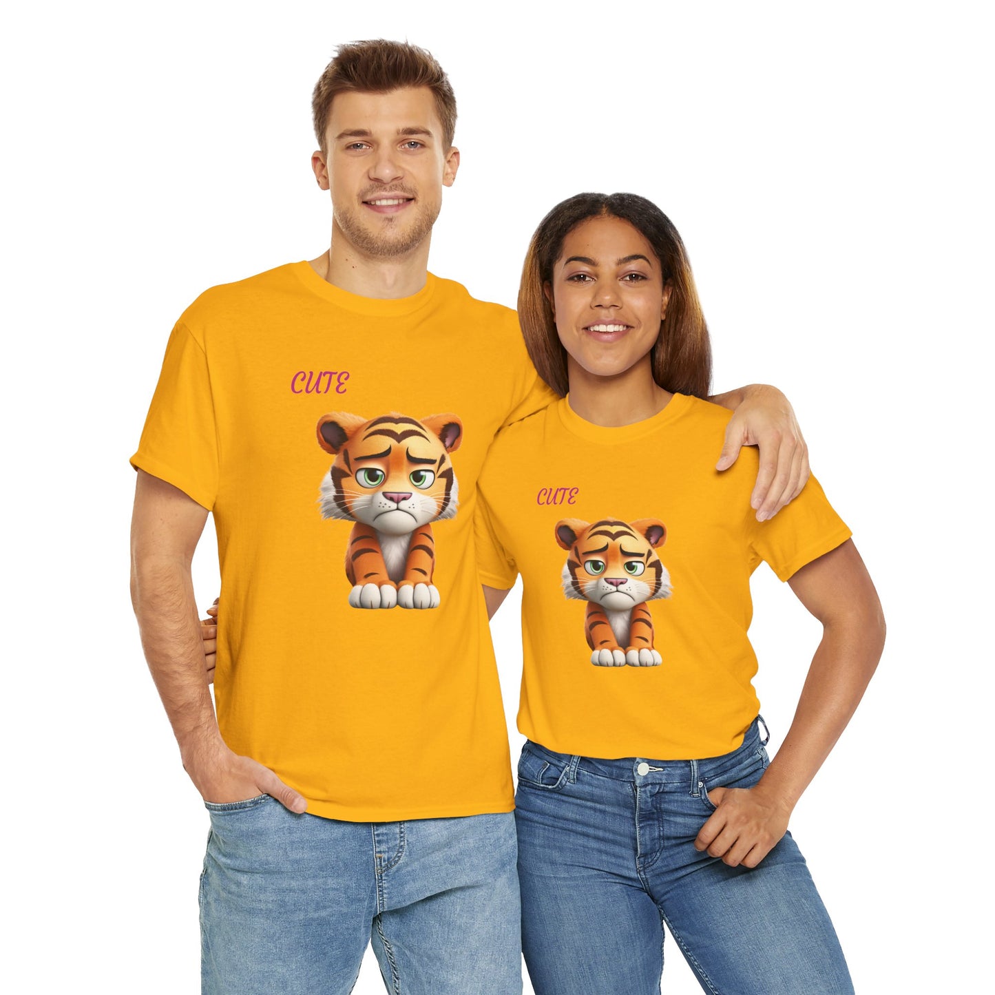 Princess Grace  Cute Cartoon Tiger Unisex Heavy Cotton Tee