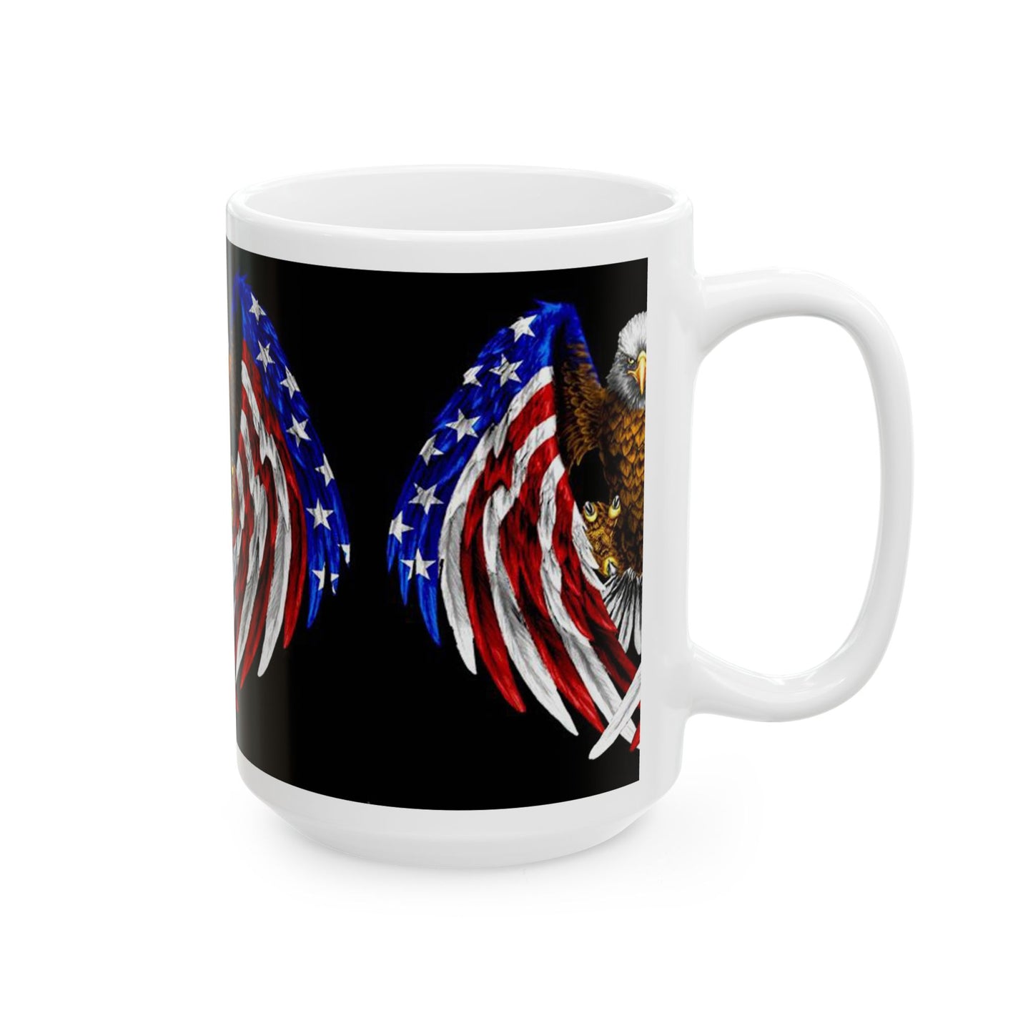 Princess Grace Patriotic Eagle Ceramic Mug, 11oz 15oz, America Pride, Veteran Gift, Fourth of July, Coffee Cup, Collector's Item