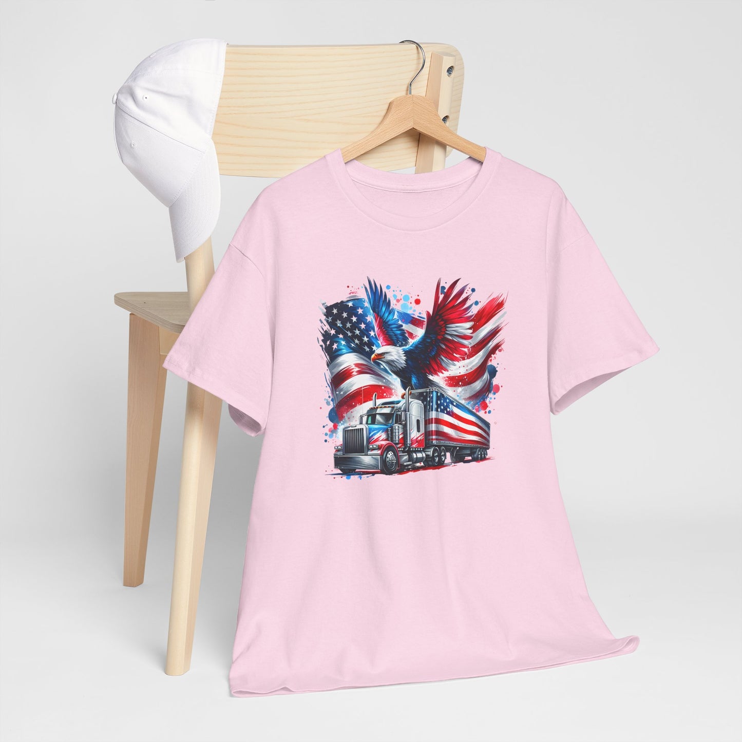 Princess Grace  Patriotic Eagle Truck Unisex Heavy Cotton Tee