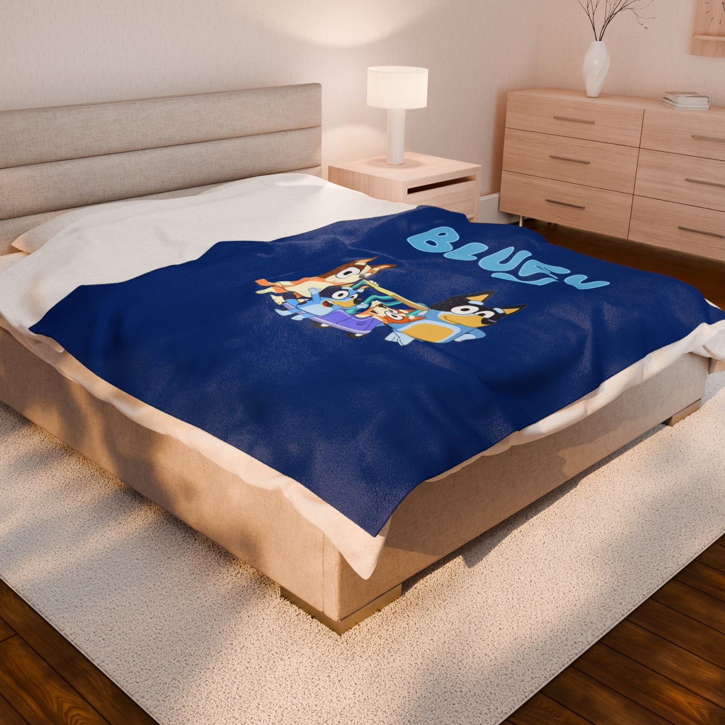 Princess Grace  Bluey Velveteen Plush Blanket  Soft Cozy Throw for Kids