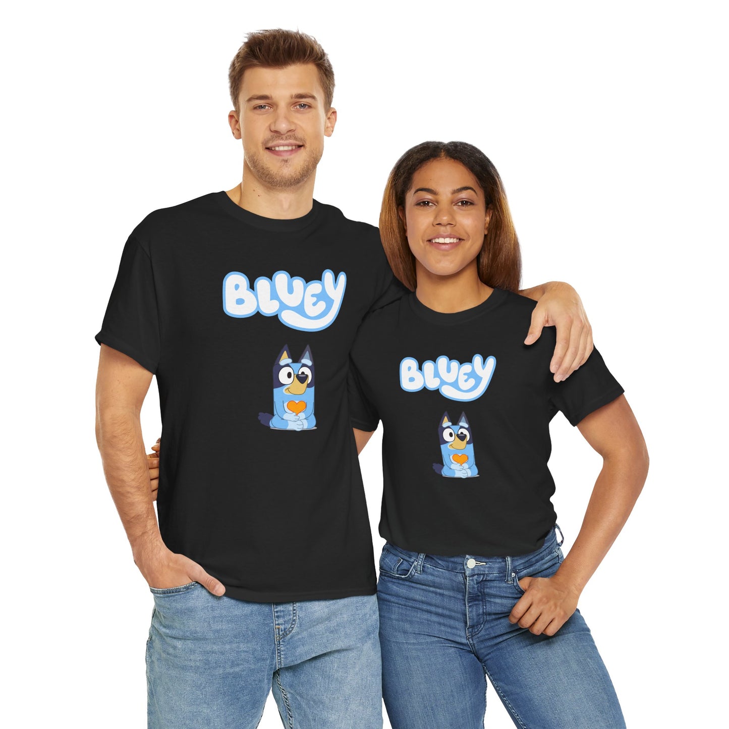 Princess Grace  Bluey Unisex Heavy Cotton Tee  Comfortable Cartoon T-Shirt for Kids and Adults