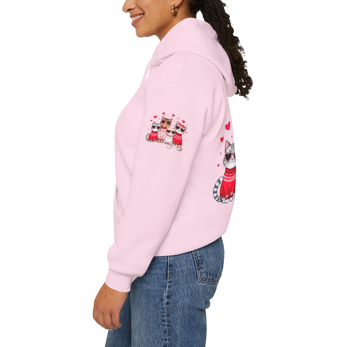 Princess Grace  Cute Cat Lovers Hoodie with Heart Design