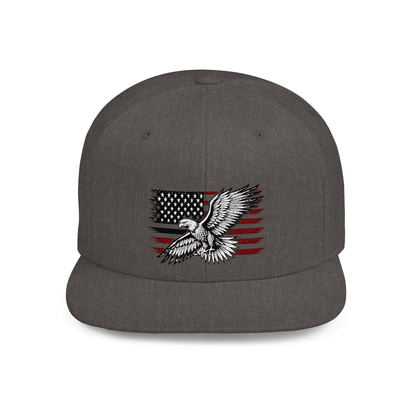 Princess Grace  Eagle Embroidered Flat Bill Snapback Hat Patriotic Style for Outdoor Enthusiasts