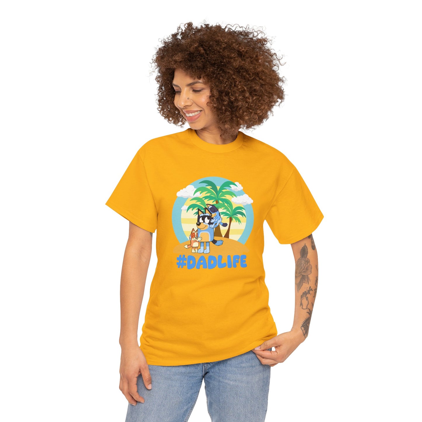Princess Grace  Bluey  #DadLife Unisex Heavy Cotton Tee  Perfect for Dads Beach Vibes and Everyday Wear