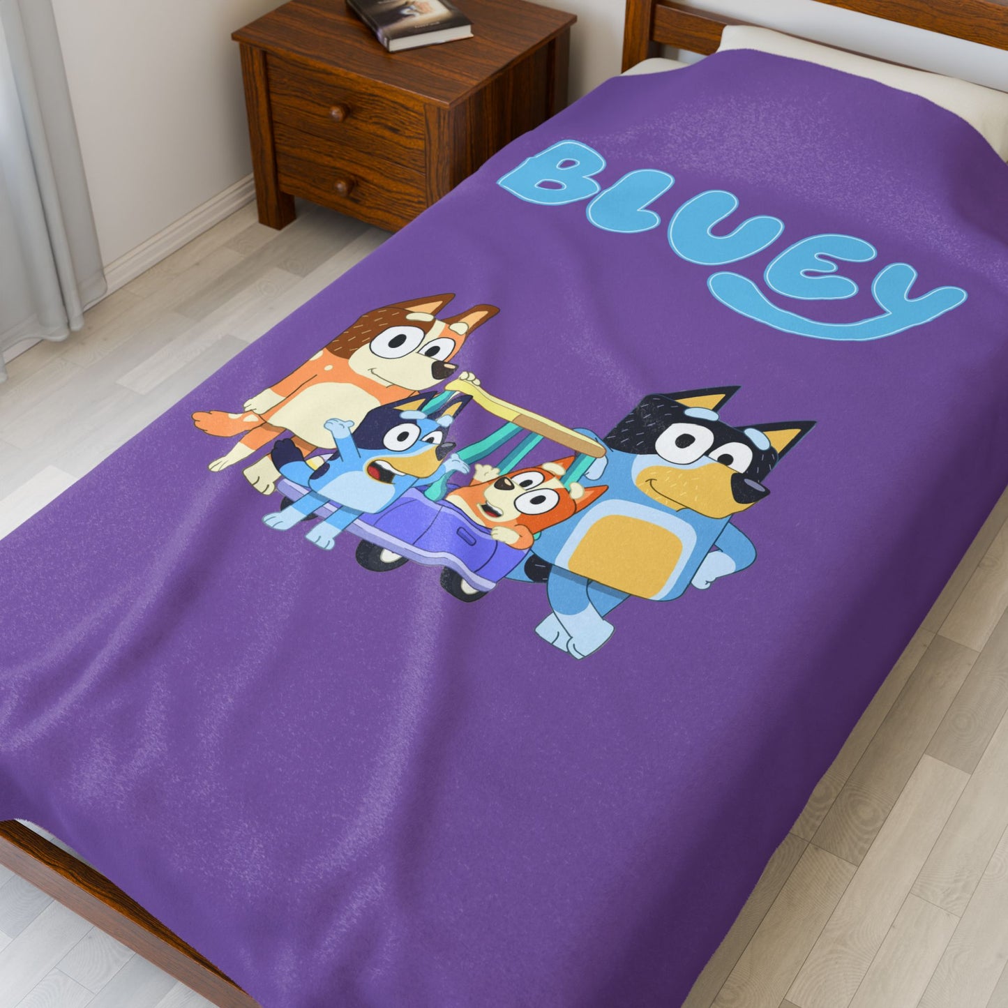 Princess Grace  Cozy Bluey Velveteen Plush Blanket  Perfect for Kids and Family Snuggles