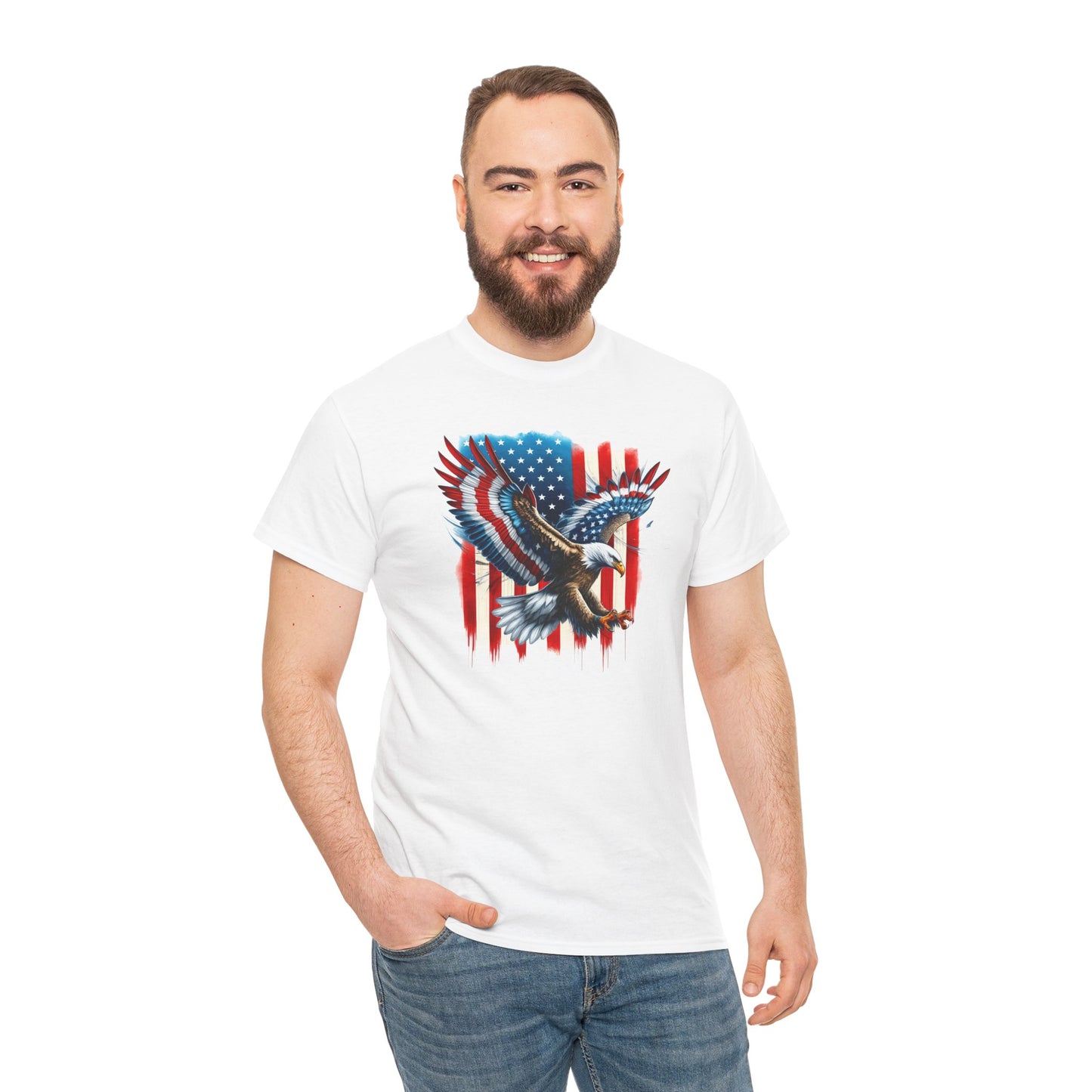 Princess Grace  Patriotic Eagle Unisex Heavy Cotton Tee