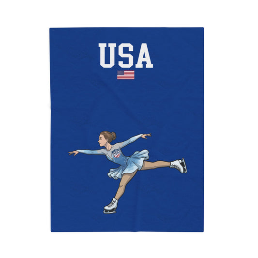 Princess Grace  TEAM USA  Velveteen Plush Blanket