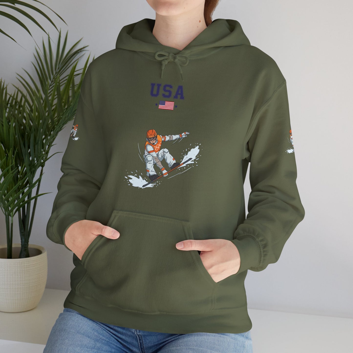 Princess Grace  TEAM USA  Snowboard  Unisex Heavy Blend Hooded Sweatshirt