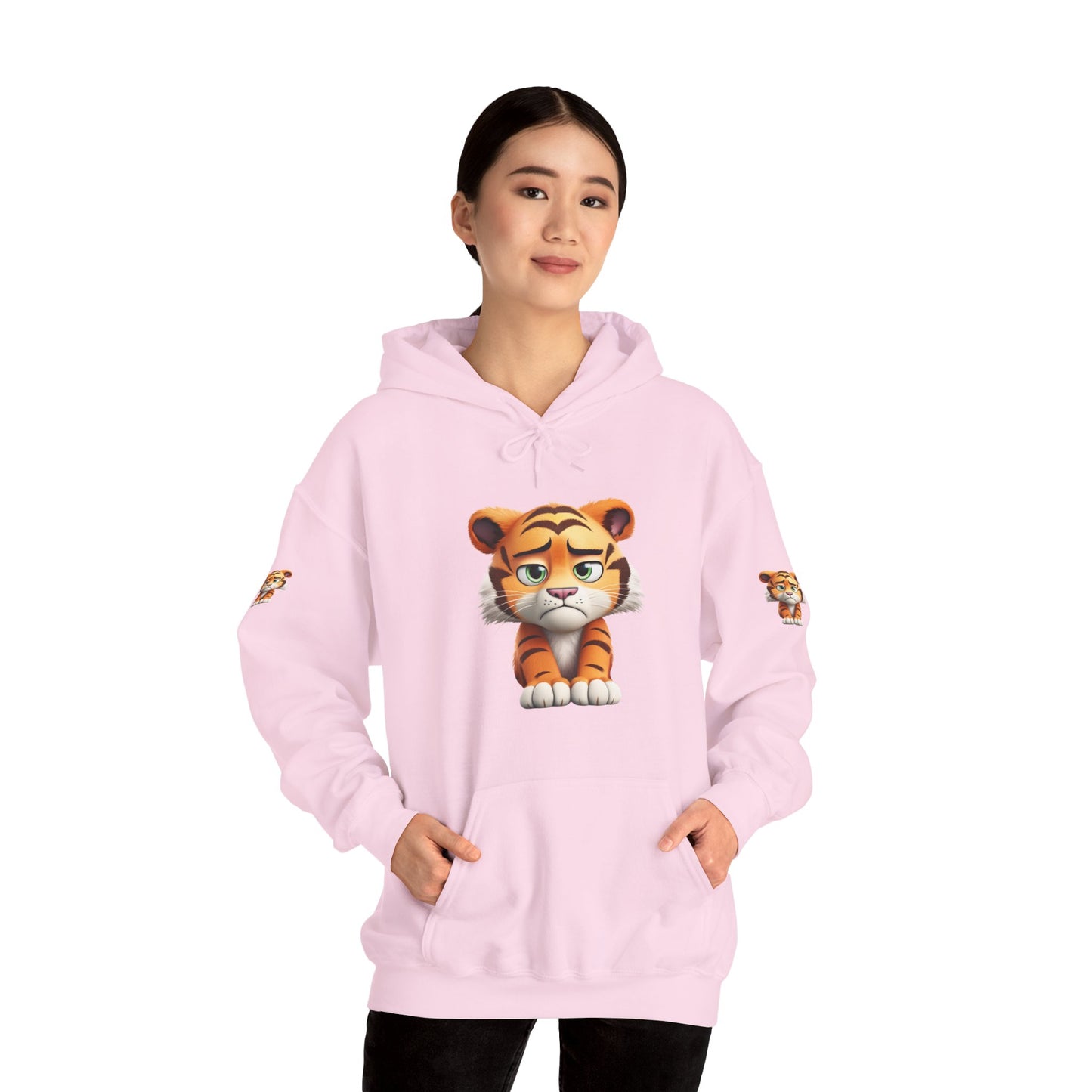 Princess Grace  Playful Tiger Graphic Hoodie  Unisex Heavy Blend Sweatshirt for Kids and Adults