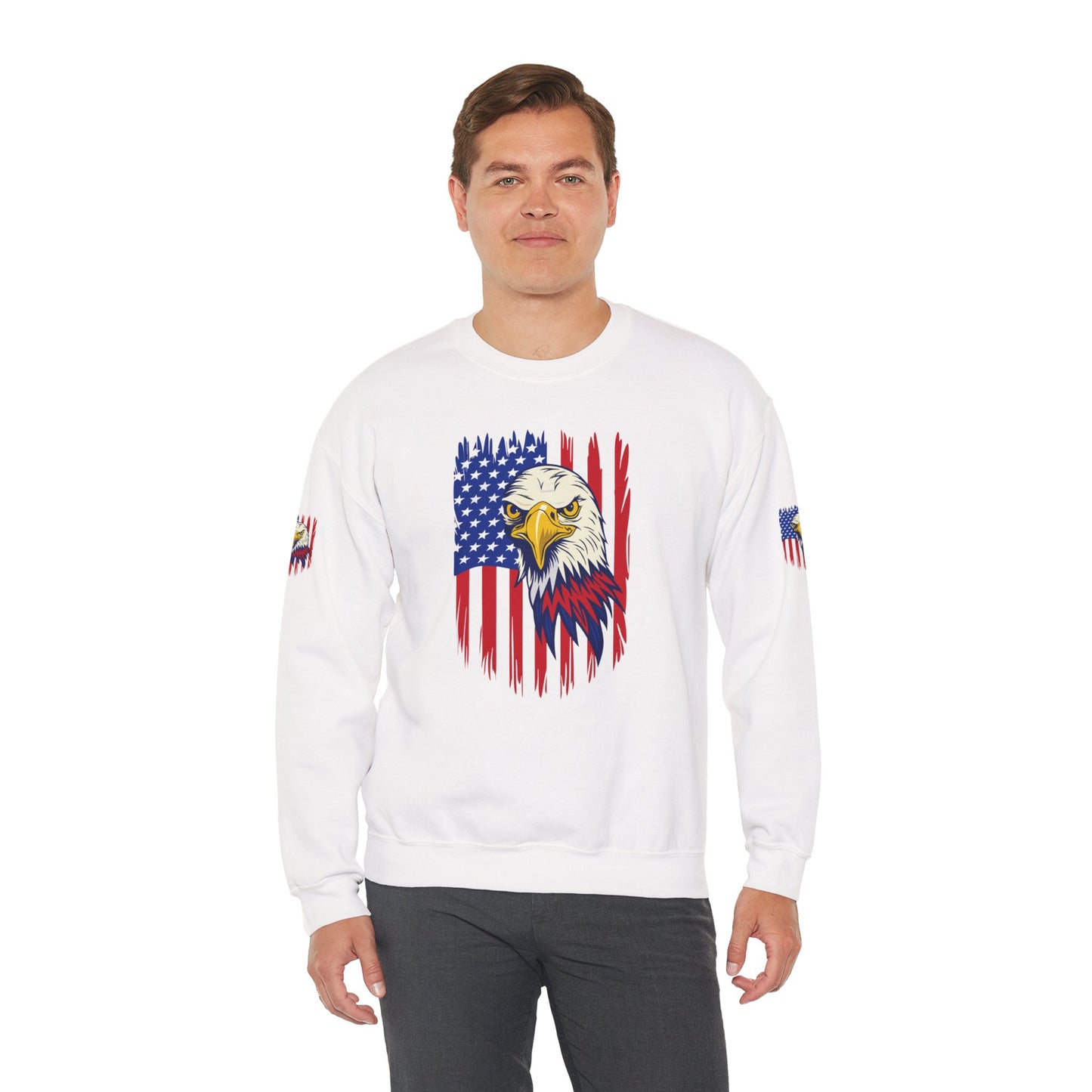 Princess Grace Patriotic Eagle Crewneck Sweatshirt Unisex Heavy Blend