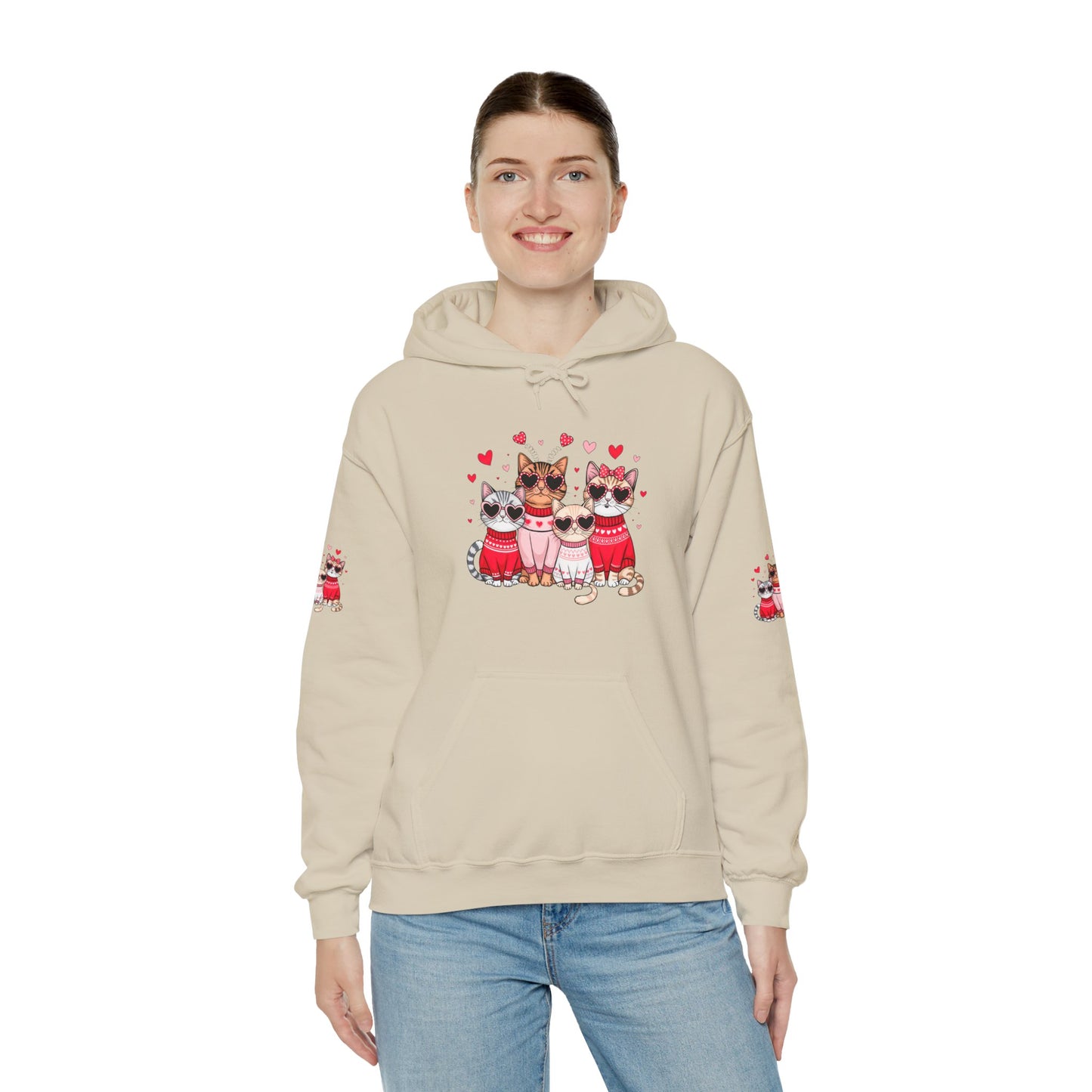 Princess Grace  Cute Cat Lovers Hoodie with Heart Design