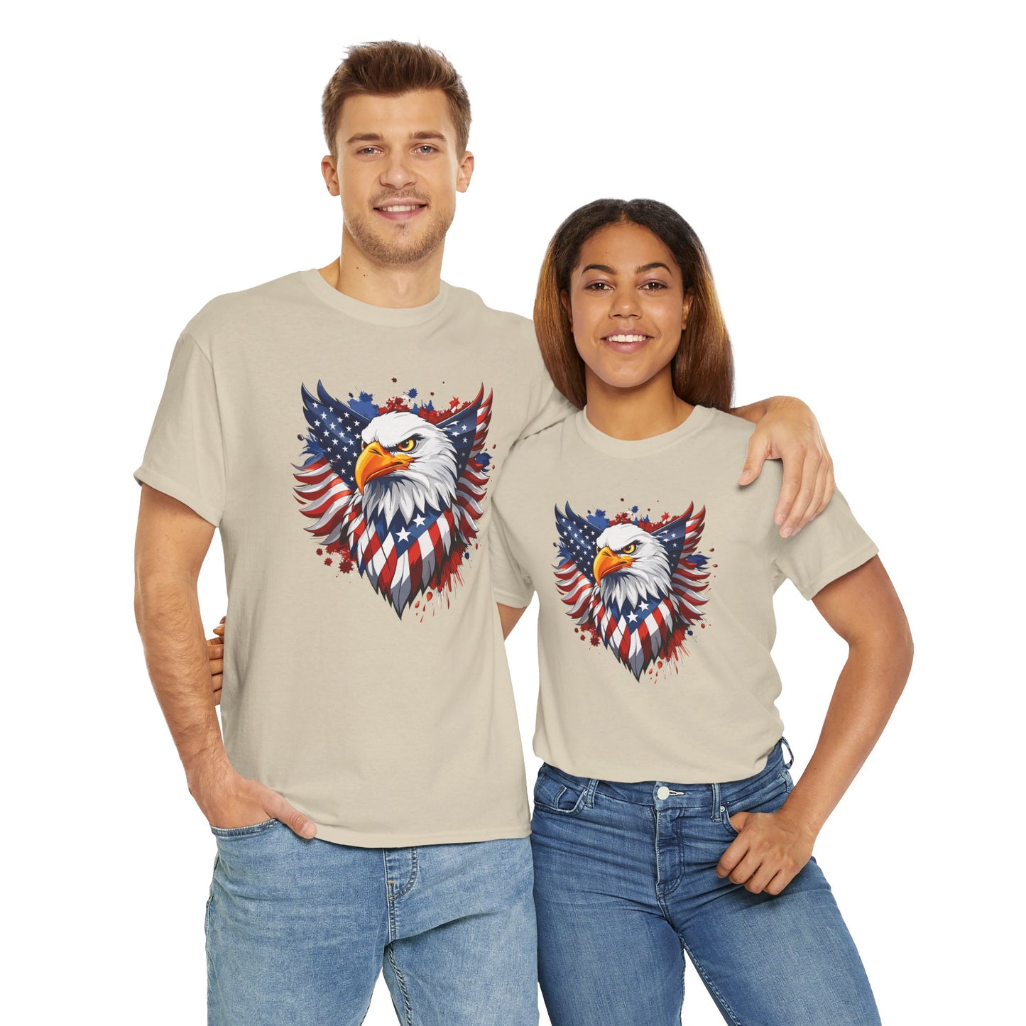 Princess Grace  Patriotic Eagle Graphic Tee Unisex Heavy Cotton T-Shirt