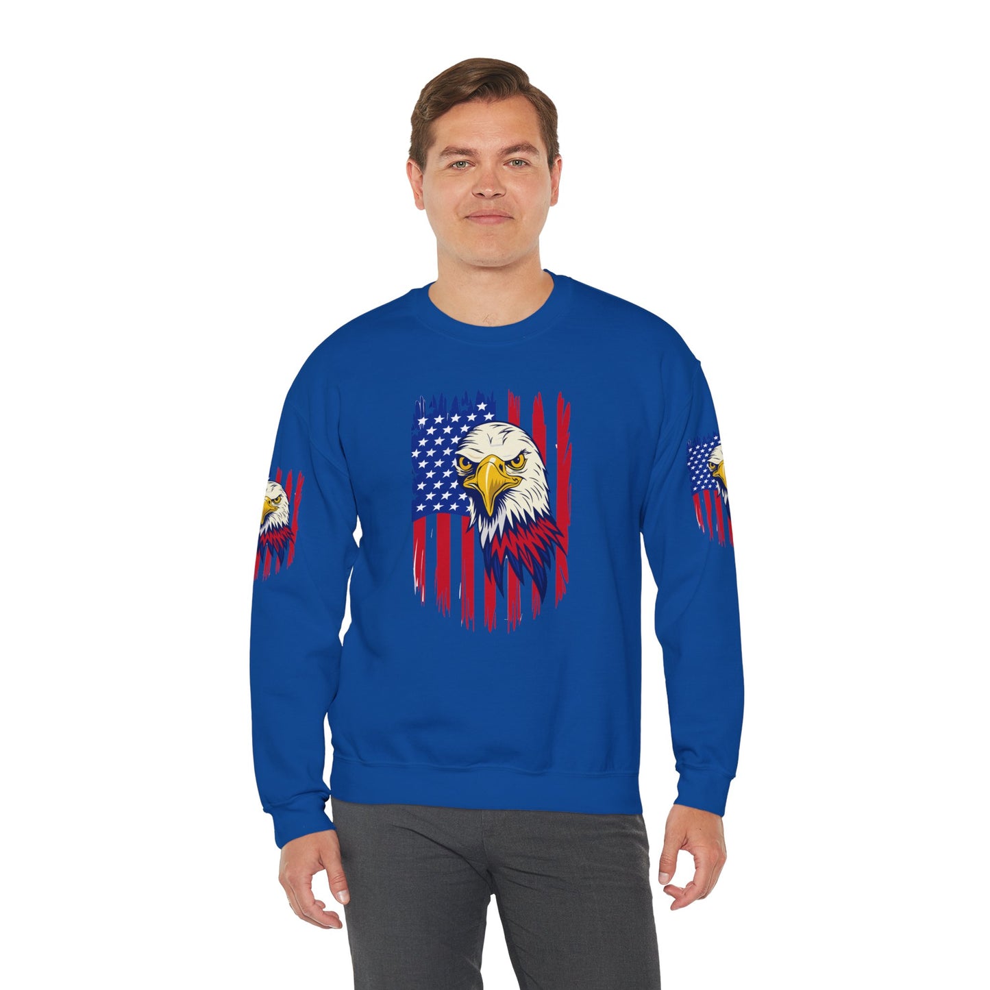 Princess Grace Patriotic Eagle Crewneck Sweatshirt Unisex Heavy Blend