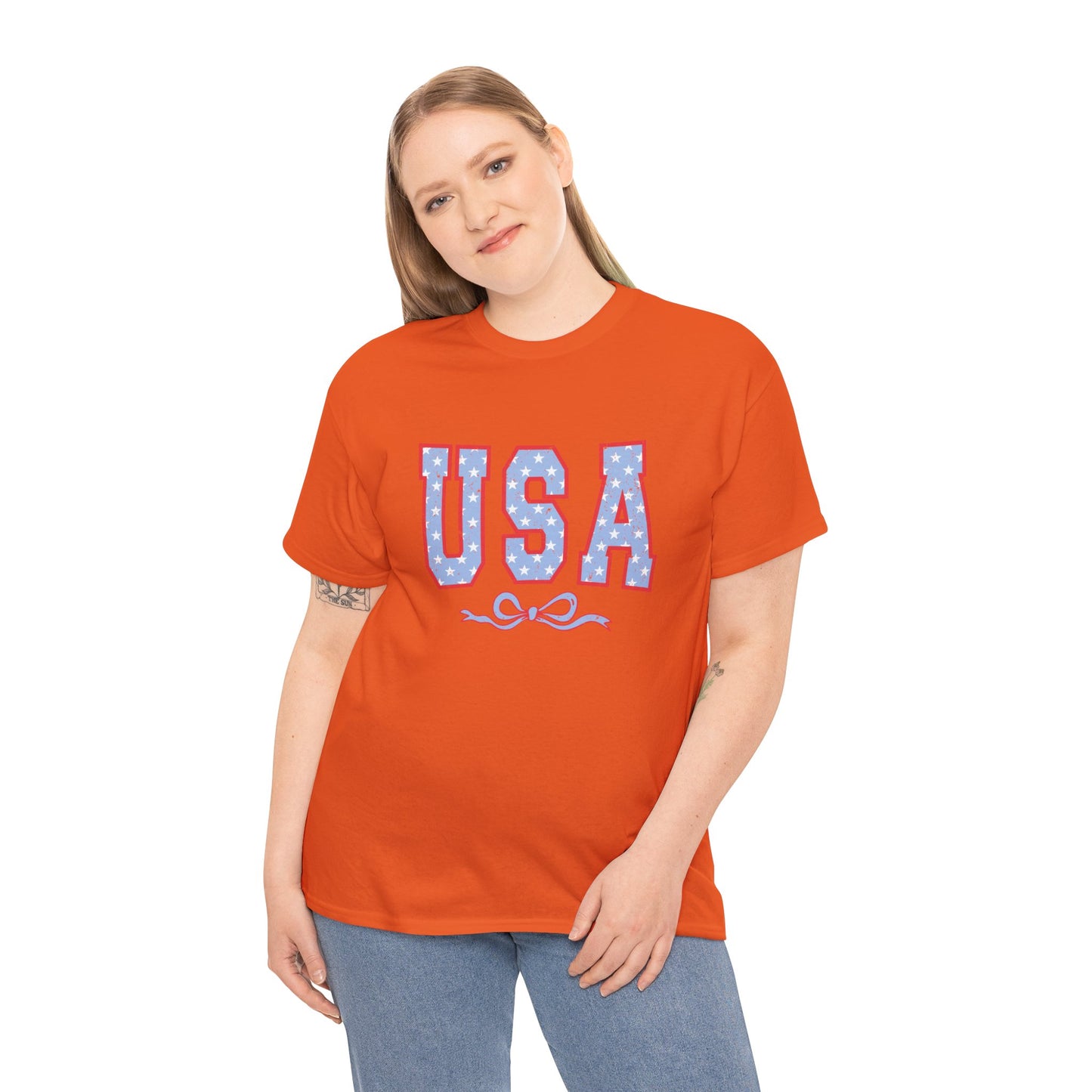 Princess Grace  USA Patriotic Unisex Heavy Cotton Tee Perfect for Independence Day Celebrations