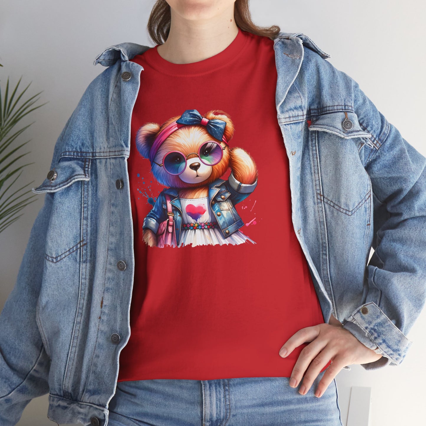 Princess Grace  Cute Teddy Bear Unisex Heavy Cotton Tee Playful Graphic T-Shirt for All Ages