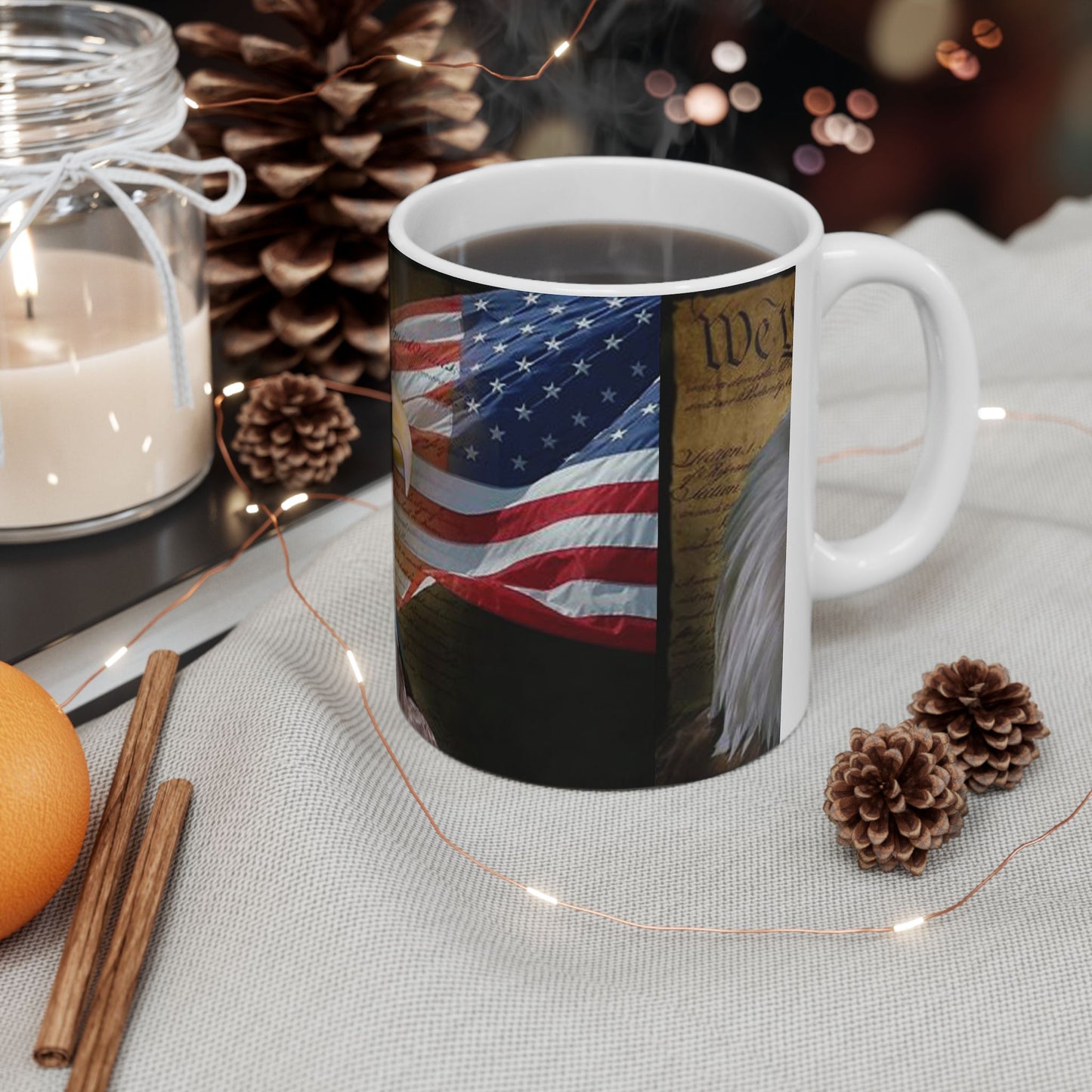 Princess Grace Patriotic Eagle Ceramic Mug Perfect for Independence Day Gift for Veterans American Pride 4th of July