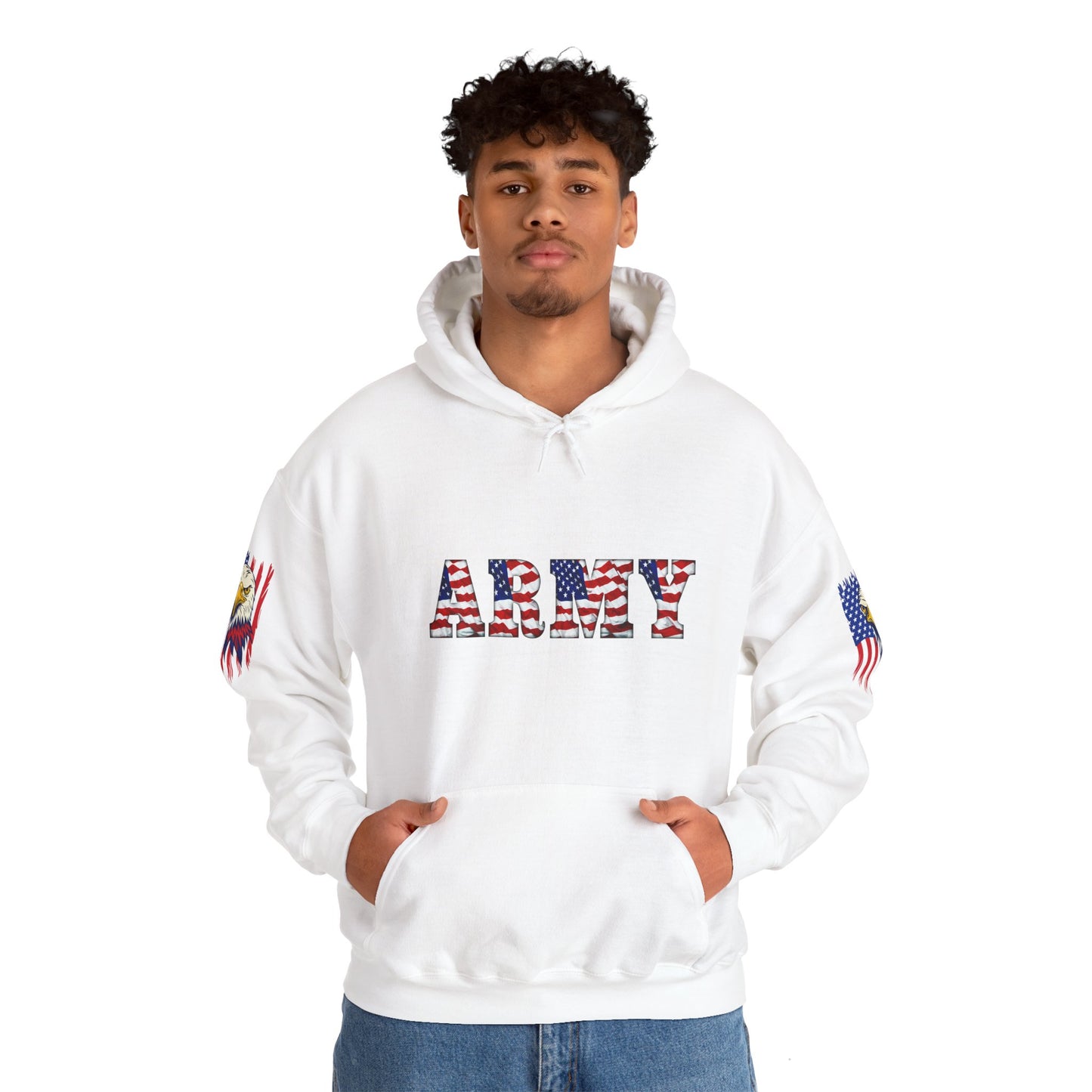 Princess Grace  Patriotic Army Eagle Hoodie  Unisex Heavy Blend Sweatshirt