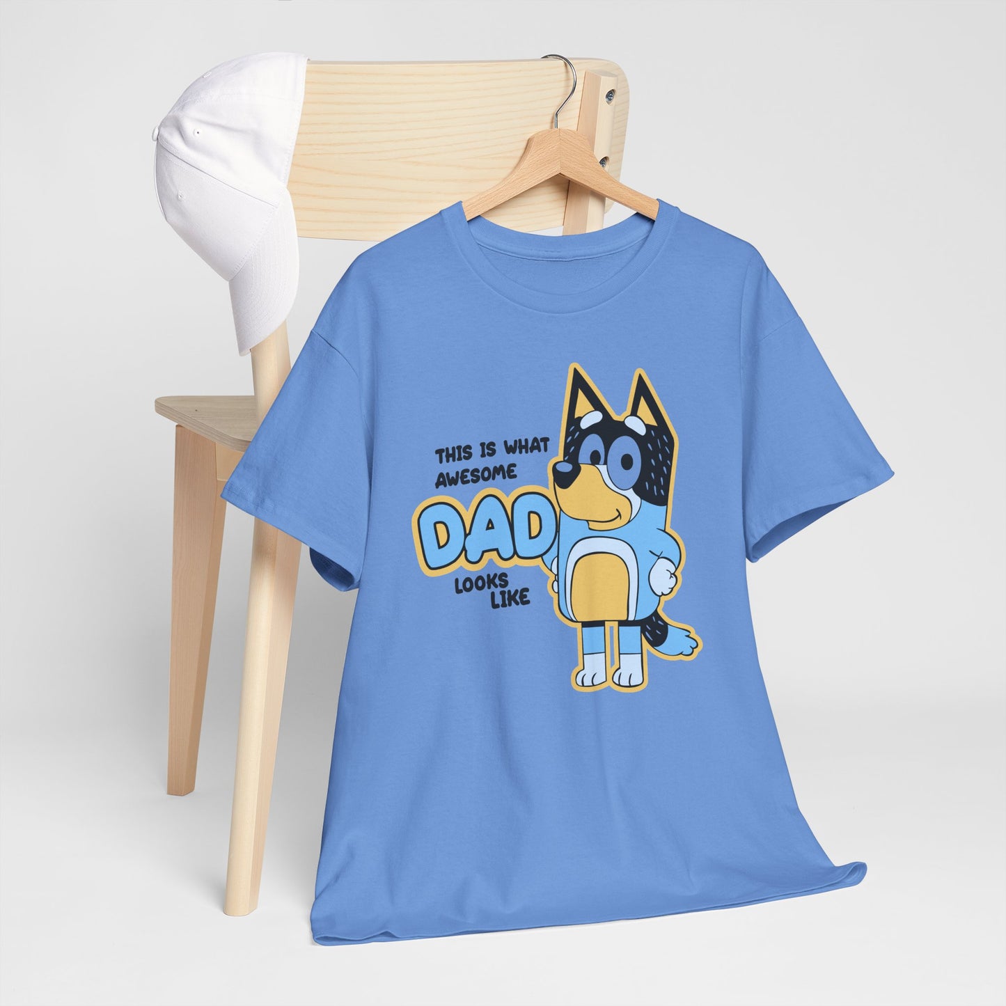 Princess Grace  Bluey  Awesome Dad Unisex Heavy Cotton Tee  Funny Gift for Father's Day