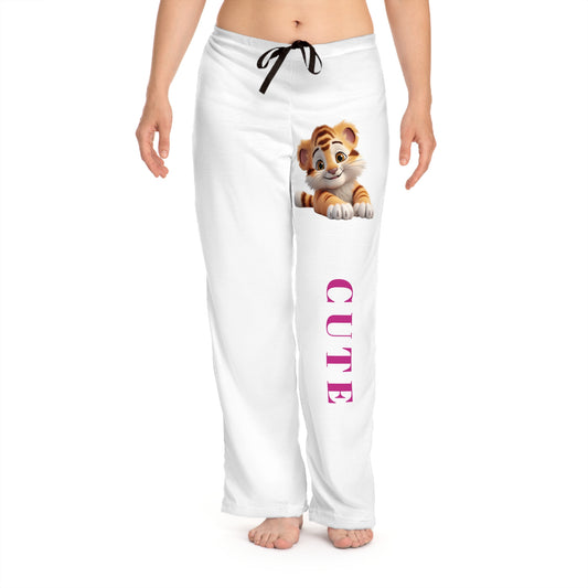 Princess Grace  Cute Tiger Women's Pajama Pants  Comfy Sleepwear for Animal Lovers