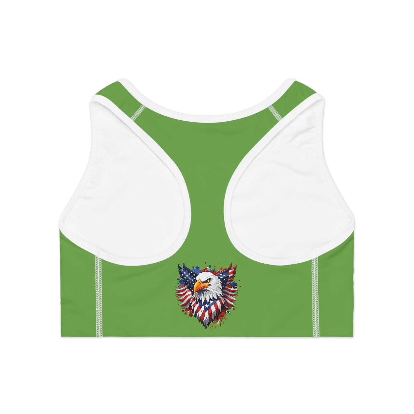 Princess Grace Patriotic Eagle Sports Bra  Bold American Eagle Design, Perfect for Fitness & Holidays