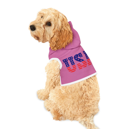 Princess Grace  USA Patriotic Pet Hoodie  Perfect for Fourth of July & Dog Lovers