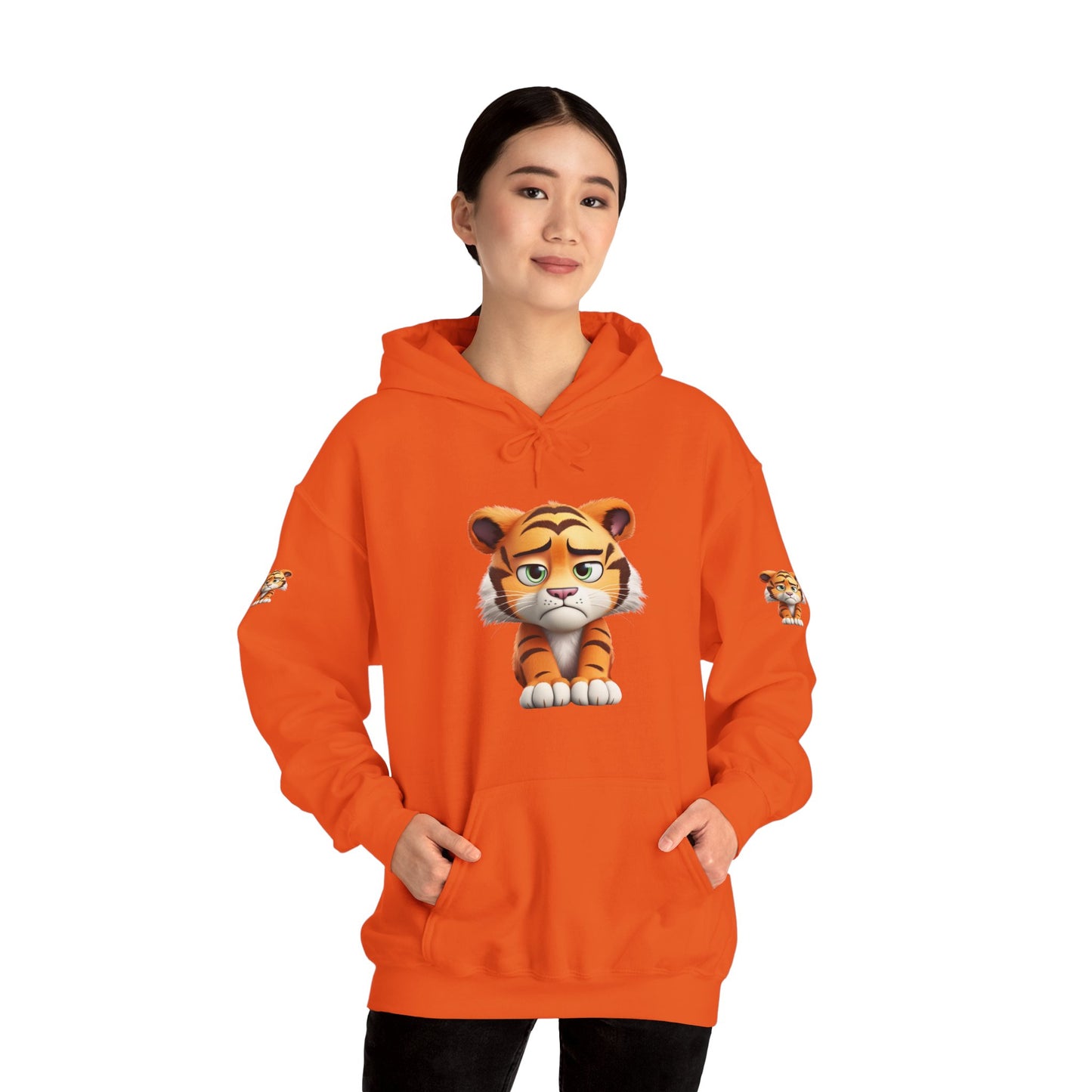 Princess Grace  Playful Tiger Graphic Hoodie  Unisex Heavy Blend Sweatshirt for Kids and Adults