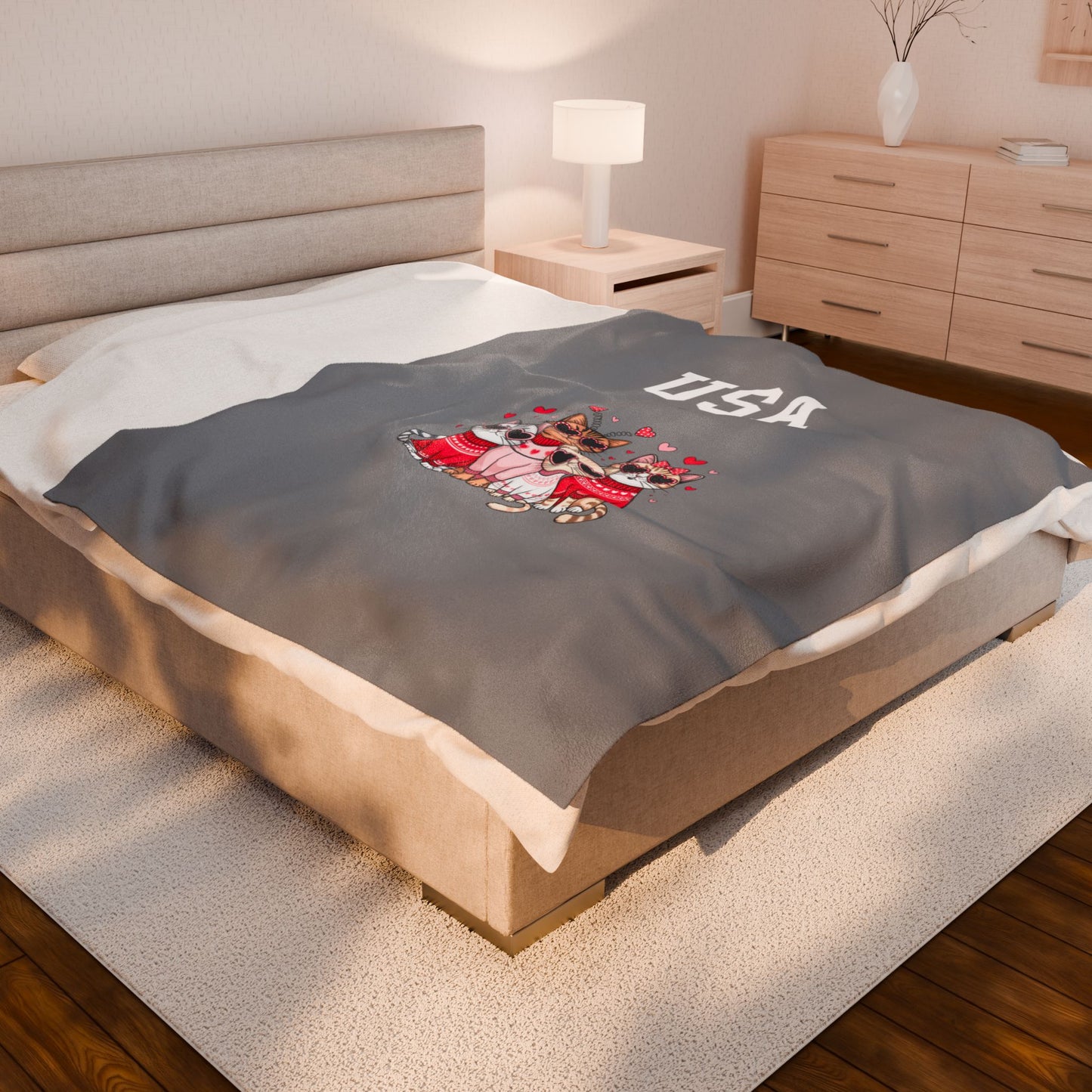 Princess Grace  TEAM USA  Velveteen Plush Blanket