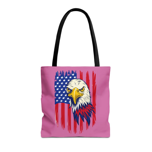 Princess Grace  Patriotic Eagle Tote Bag Bold American Flag Design