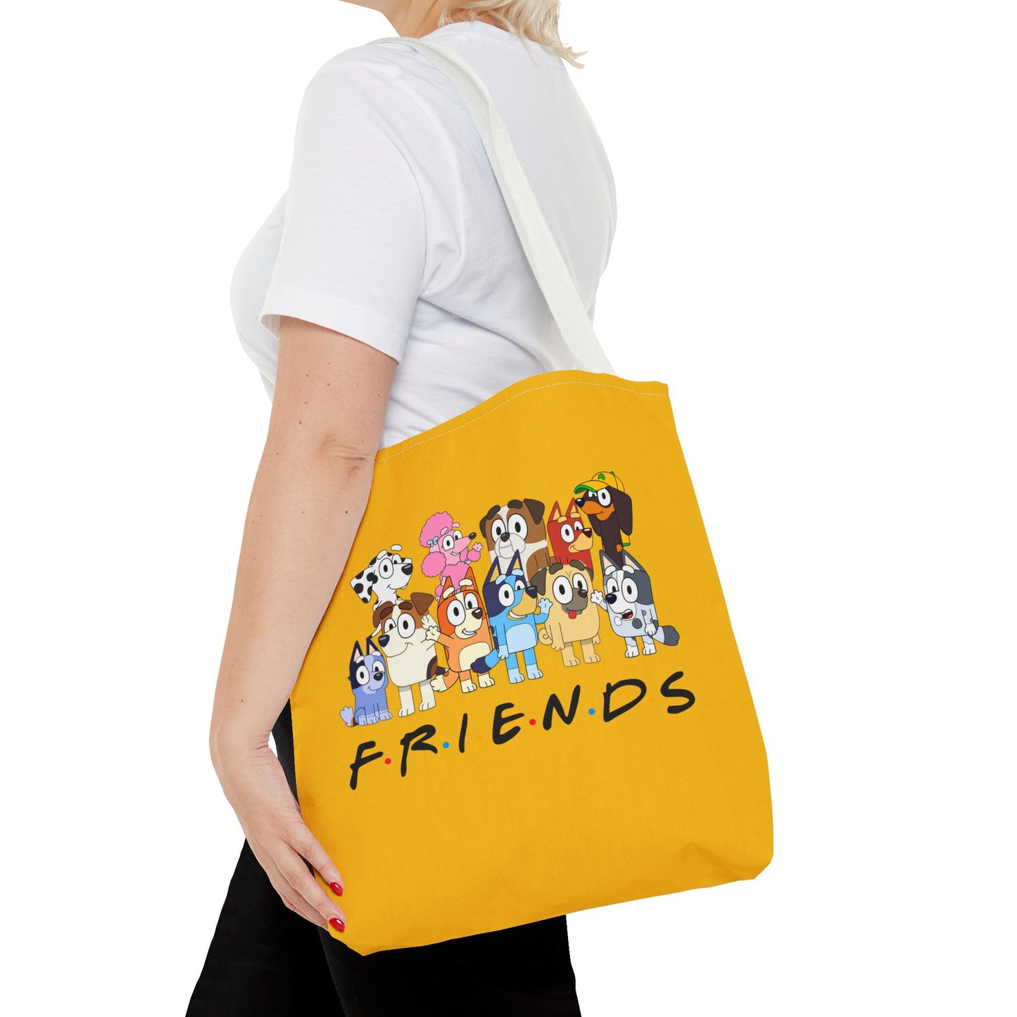 Princess Grace Bluey  Colorful Friends Tote Bag  Perfect for Dog Lovers and Casual Outings