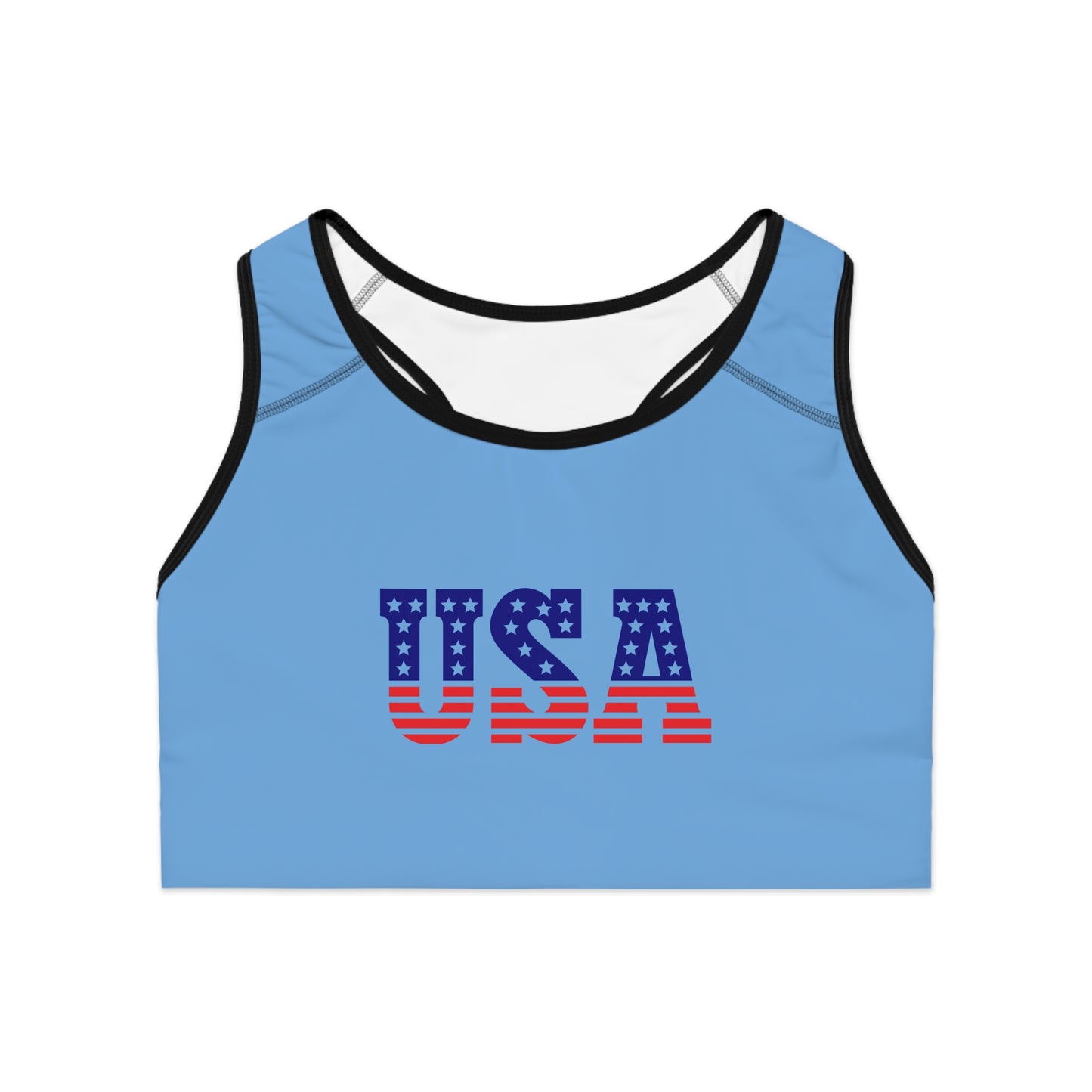 Princess Grace  Patriotic USA Sports Bra for Active Lifestyle