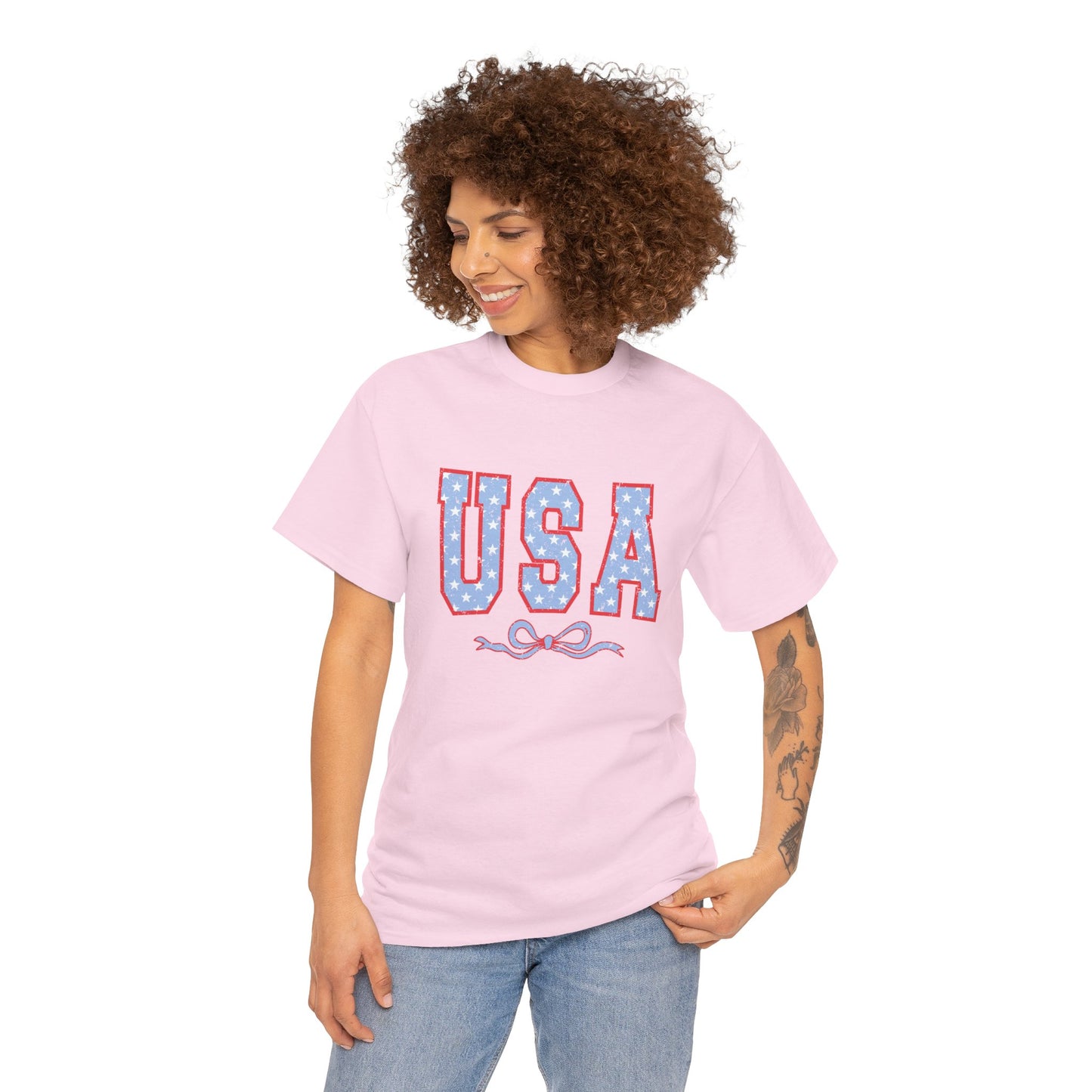 Princess Grace  USA Patriotic Unisex Heavy Cotton Tee Perfect for Independence Day Celebrations